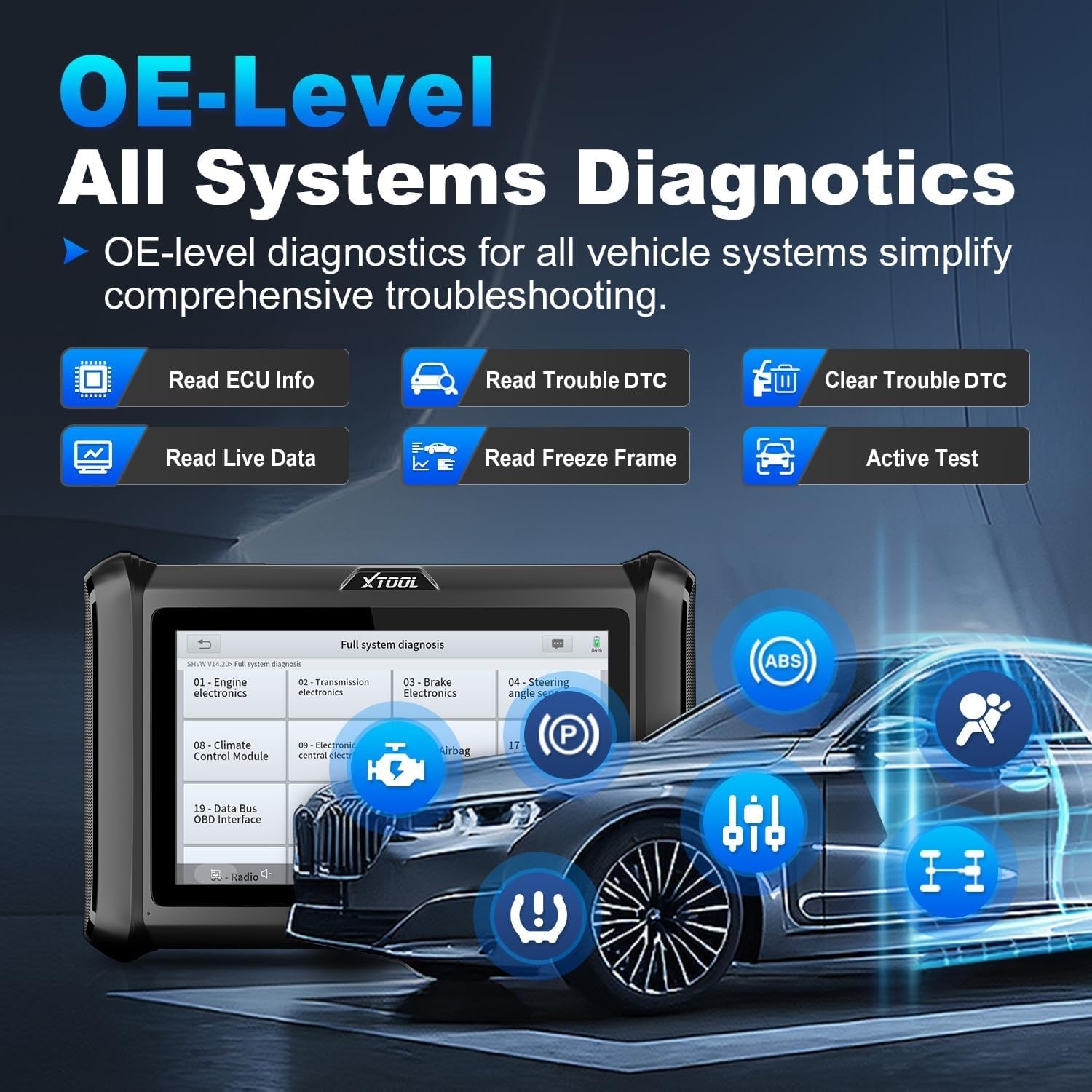 XTOOL D7S OBD2 Scanner: 2024 Newest Bidirectional Scan Tool with 3-Year Updates, Active Tests, DoIP & CAN FD, ECU Coding, 36+ Resets, All System Diagnostics, Upgraded Ver. of D7