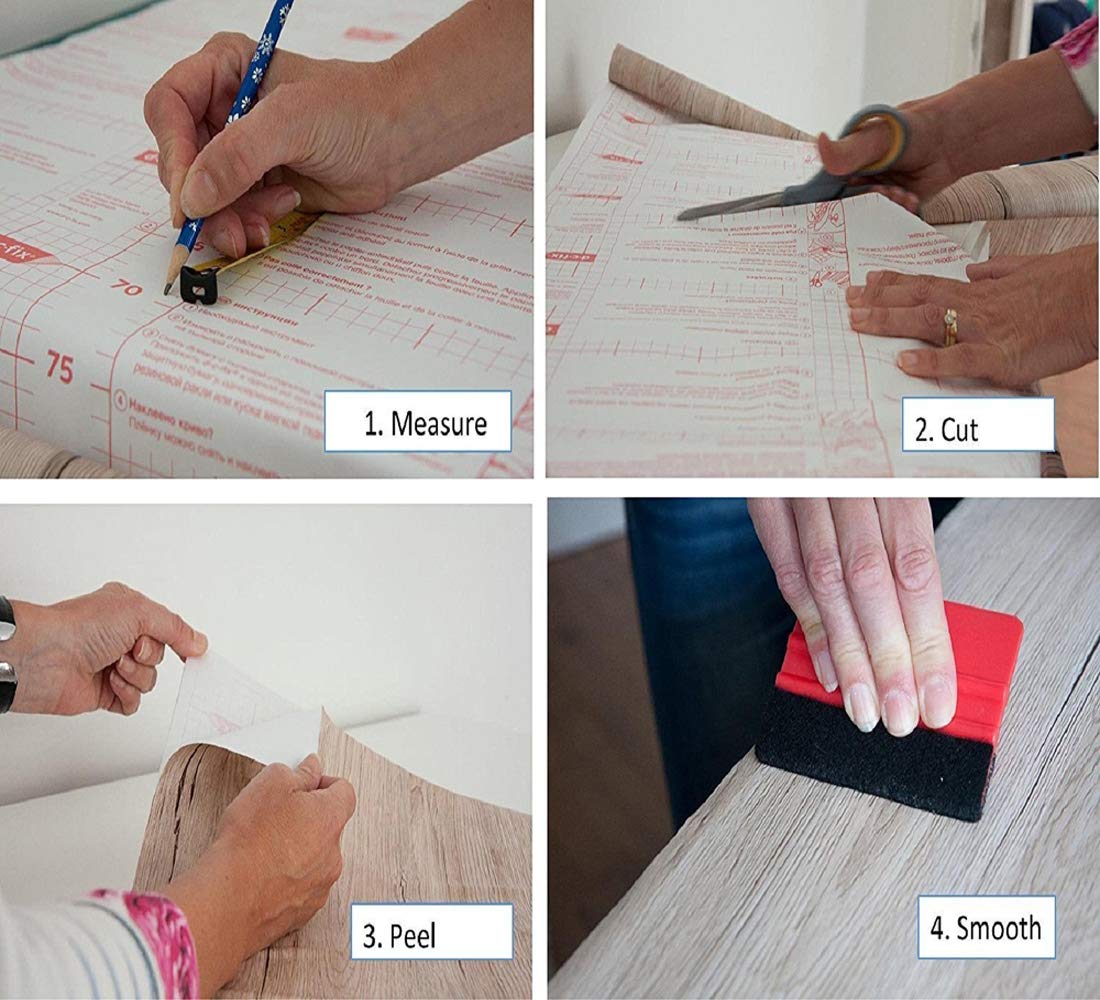 d-c-fix 346-0168-4PK Decorative Self-Adhesive Film, Butcher Block, 17" x 78" Roll, 4-Pack