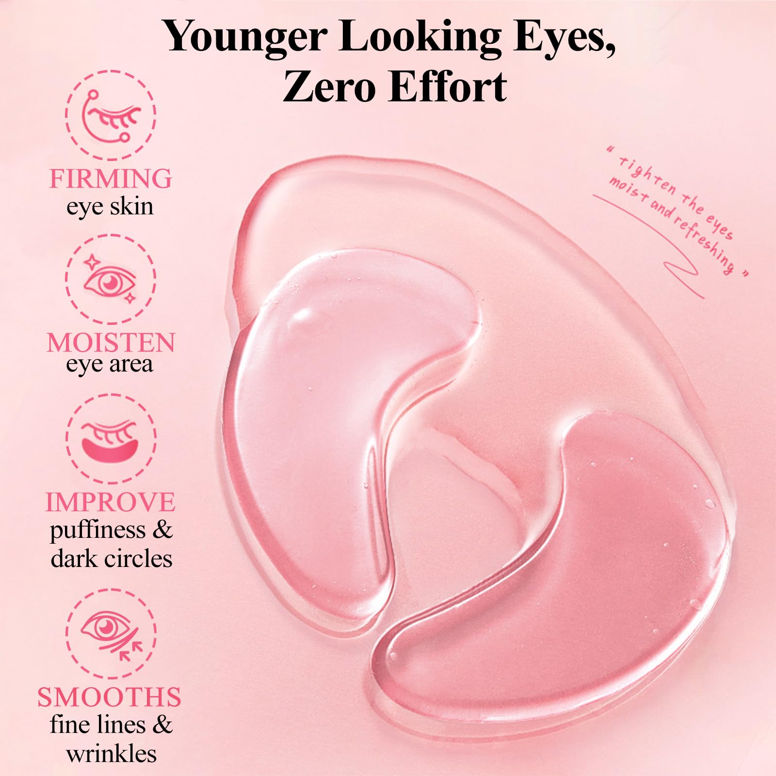 Instalift PDRN Collagen Eye Masks For Dark Circles & Puffiness, Lifting & Firming Under Eye Patches to Smooth Fine Lines, Anti-Aging Eye Patches for Revitalized, Youthful & Refreshed Eyes (8 Pairs)