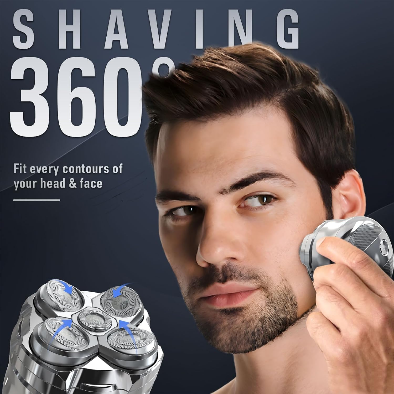 Electric Head Shavers for Bald Men: LED Display Razor Deep Cleaning Rechargeable Heads Shaver Waterproof Wet & Dry Shaving Device Powerful Scalp Hair Trimmer for Home & Daily Shower
