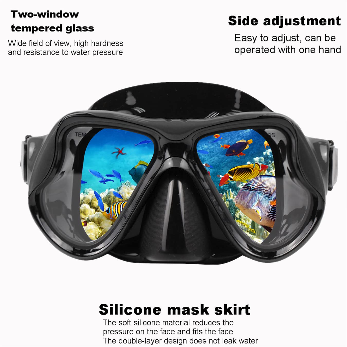 DIPUKI Snorkeling Gear for Adults Snorkel mask Set Scuba Diving mask Dry Snorkel Swimming Glasses Swim Dive mask Nose Cover Youth Diving (Black+Pink（2 Pack）)