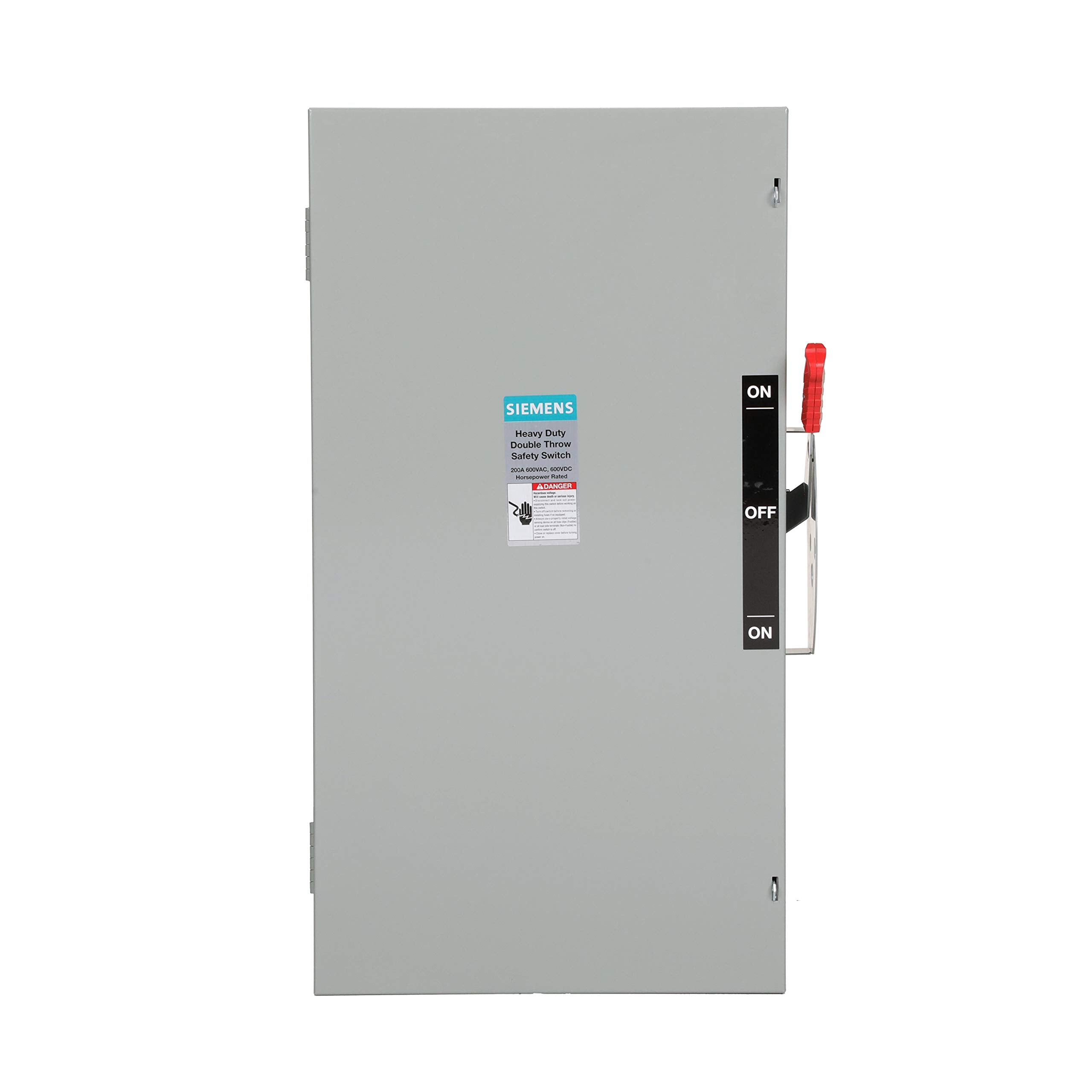 Siemens DTNF364 200-Amp, 3 Pole, 600-volt, 3 Wire, Non-Fused Double Throw, Type 1