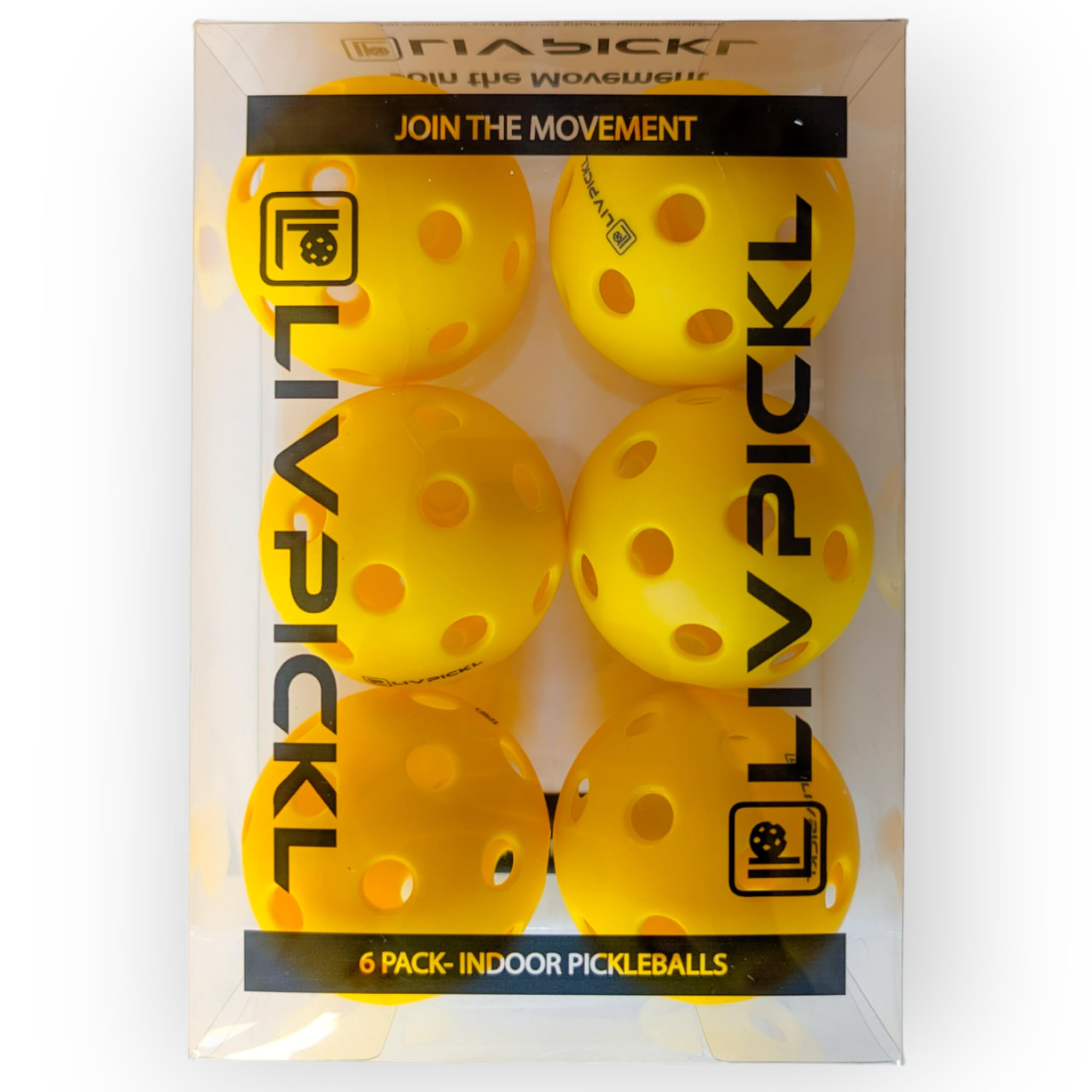 LIV PICKL Pickleballs | 26 Holes | Indoor | Soft Court | High Visibility and Good Balance | Official Size & Weight - Durable - High Bounce