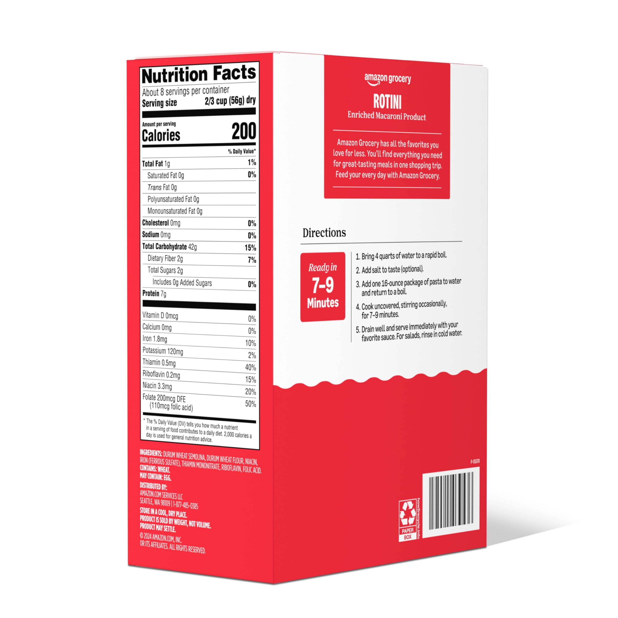 Amazon Grocery, Rotini, 16 Oz (Previously Amazon Fresh, Packaging May Vary)