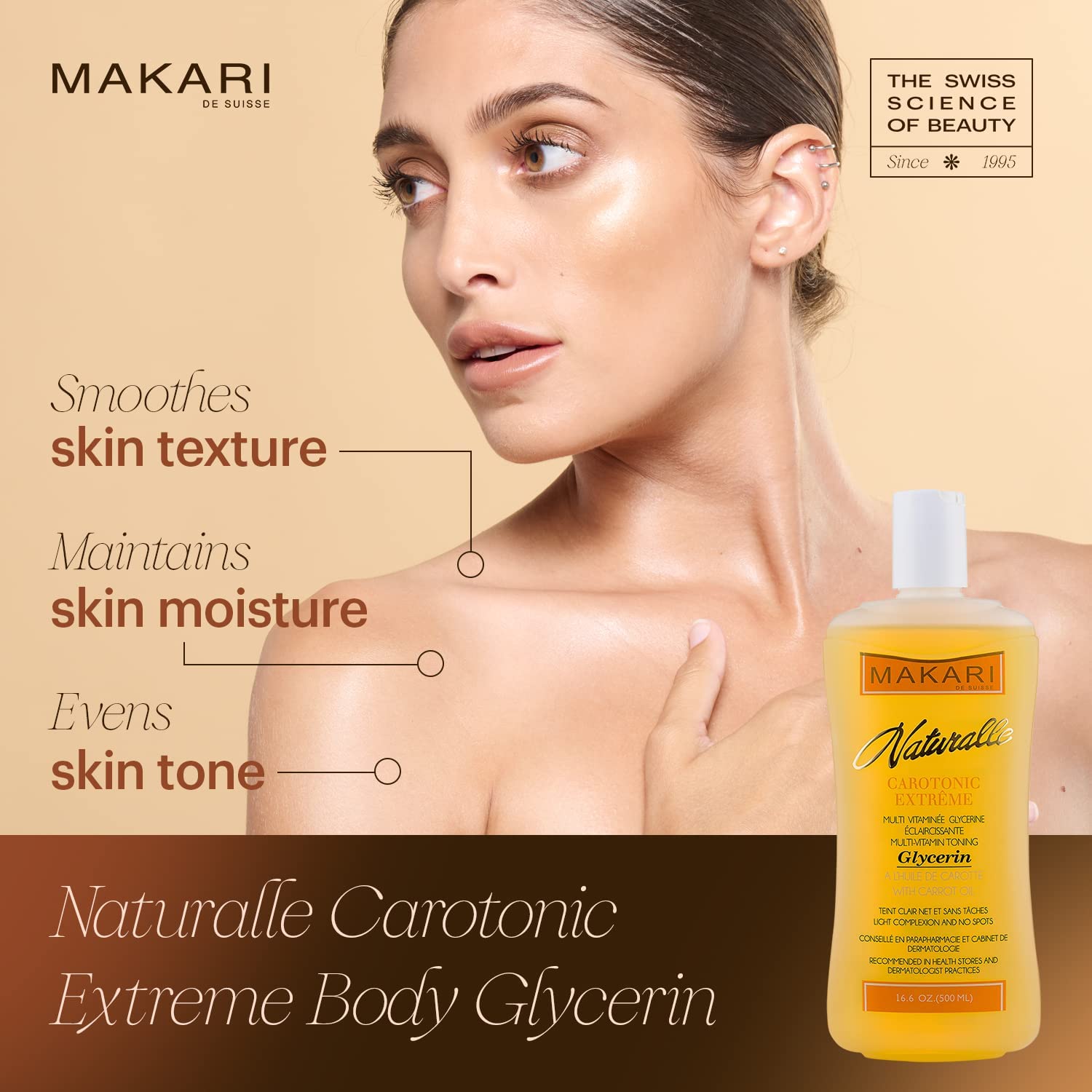 MAKARI Naturalle Carotonic Extreme Body Glycerin (16.6 oz) | Helps Brighten Skin and Fade Body Scars and Marks | Glycerin Oil for All Skin Types | Safe for Sensitive Skin and Kids Ages 12 and Up