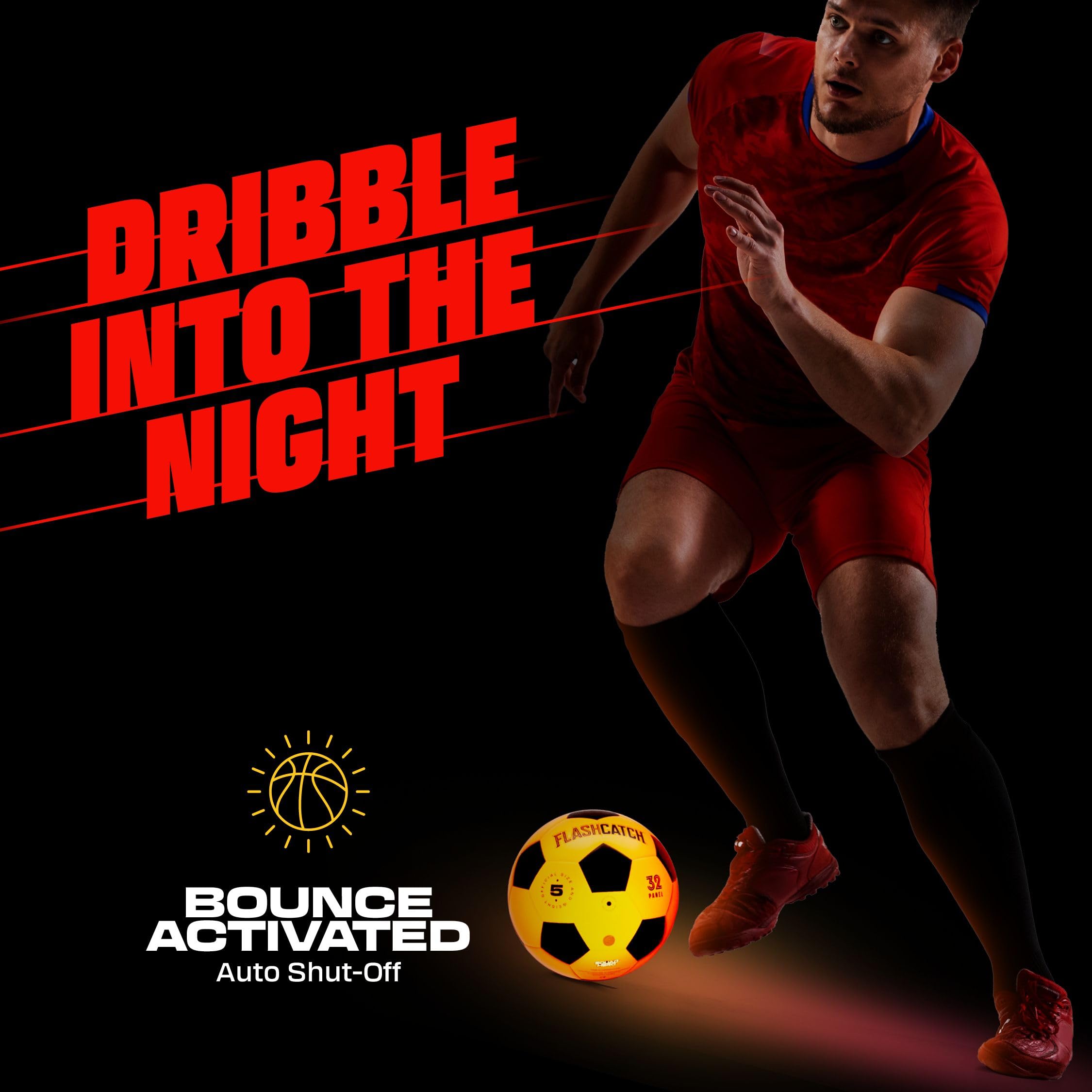 Light Up Soccer Ball - Glow in the Dark - NO 5 - Sports Gear Gifts for Boys & Girls 8-15+ Year Old - Kids, Teens Gift Ideas - Cool Boy Toys Ages 8 9 10 11 12 13 14 15 Glowing Night Activity