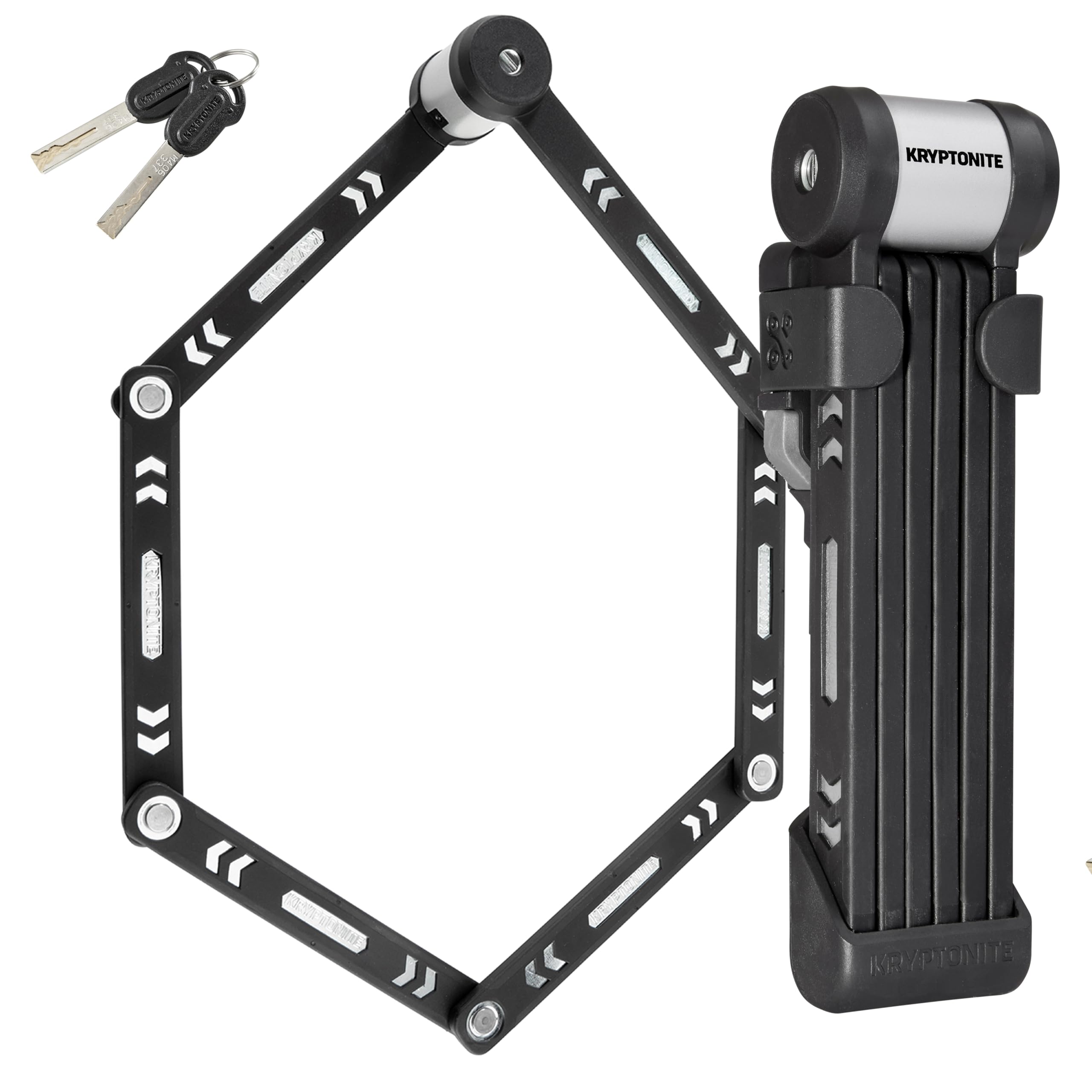 Kryptonite Kryptolok 610 S Folding Bike Lock, Compact Lightweight High Security Anti-Theft Foldable Bicycle Lock with 2 Keys and Mount for E-Bikes Scooter Road Mountain Bikes, 100cm (39 in),Black