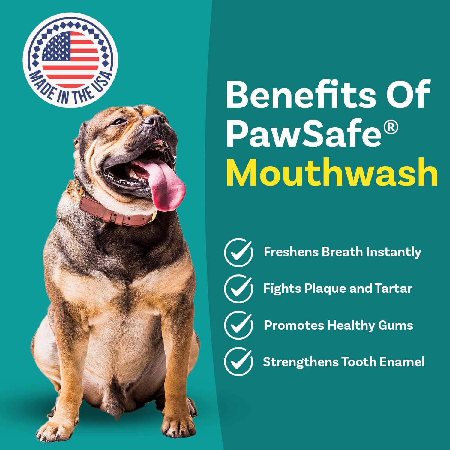 Dog Mouthwash, Dental Water Additive for Fresh Breath, Plaque & Tartar Control, Best Natural Cleaning Freshener Formula for Healthy Teeth & Gums, Advanced Easy-to-Use Oral Care Solution