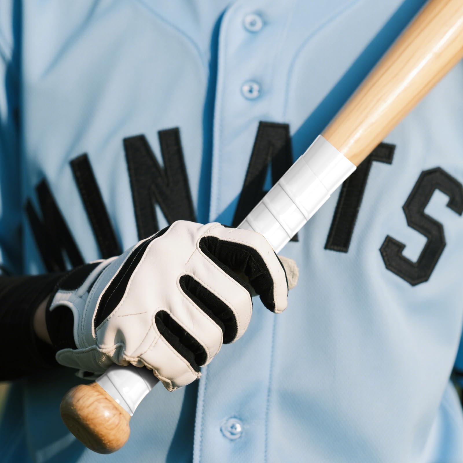 PHIXBEAR Baseball Bat Grip Tape White, 1.1mm Thick, Silicone Material Bat Tape, 2 Rolls for Softball and Golf Clubs 1 x 78.75