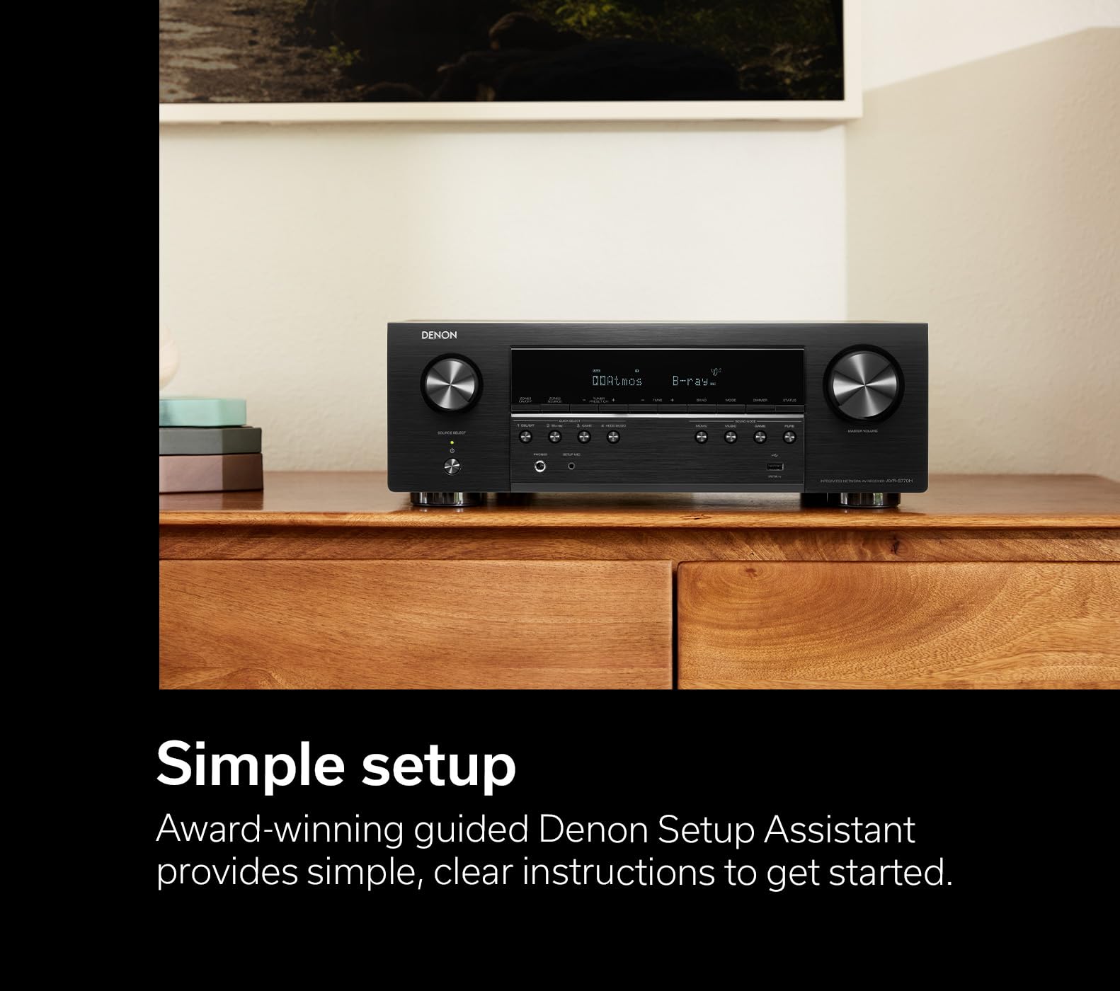 Denon AVR-S770H 7.2 Ch Home Theater Receiver - 8K UHD HDMI Receiver (75W X 7), Wireless Streaming via Built-in HEOS, Bluetooth & Wi-Fi, Dolby TrueHD, DTS Neural:X & DTS:X Surround Sound