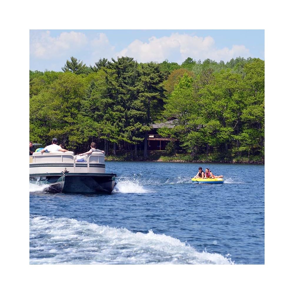 RAVE Sports Getaway Boat Towable Tube for 1-2 Riders, Heavy-Duty Durable Construction for Pulling Behind Boat, Skim-Fast Bottom Coating for Extra Glide