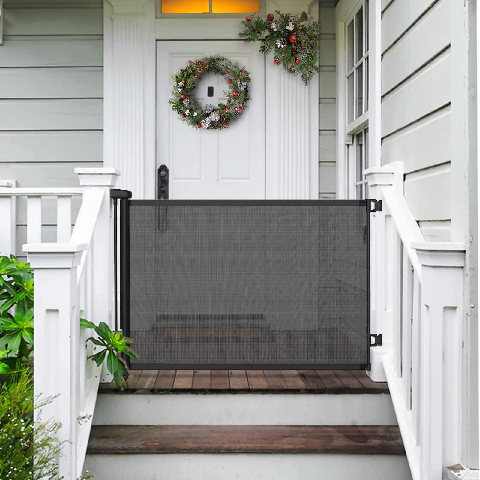 Retractable Baby Gate, 33" Tall, Extends up to 55'' Wide, Child Safety Baby-Gate, Dog Gate, Pet Retractable Gates for Stairs, Doorways, Hallways, Indoor and Outdoor