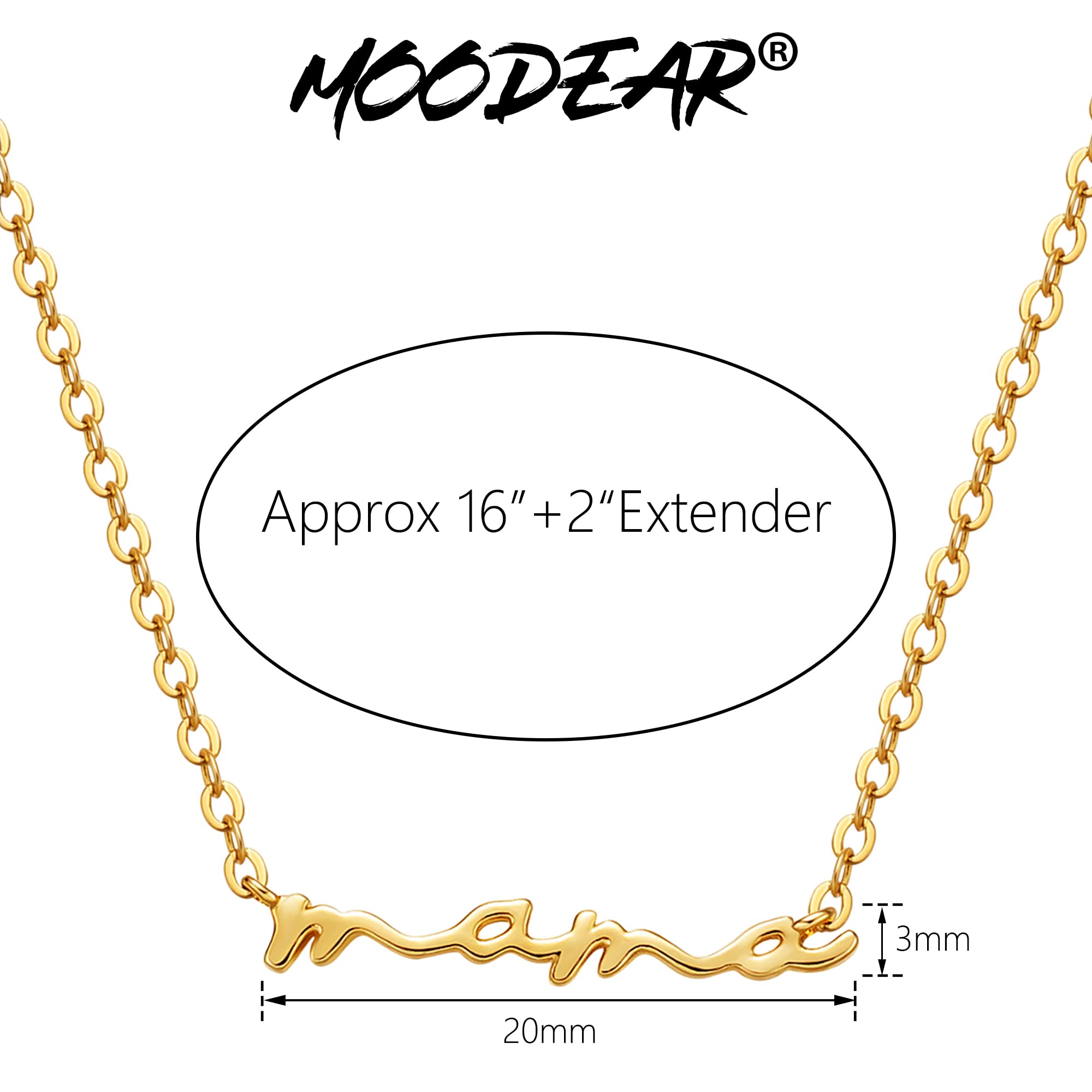 Dainty Small Mama Necklaces for Women - 18K Gold Plated Mom Chain Pendant Necklace for Mother's Day Gifts for Mom, New Mom Gifts