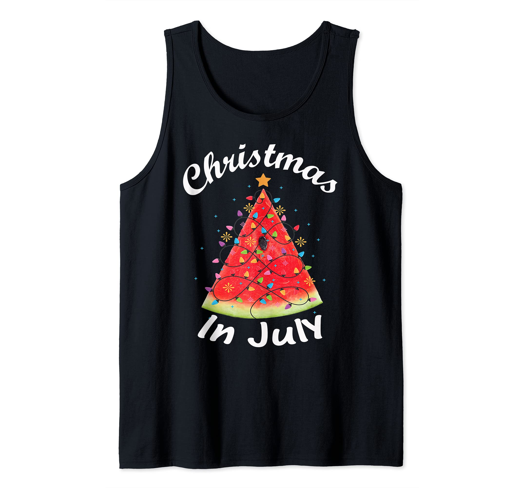 Christmas In July Summer Design Melon Christmas Tree Summer Tank Top