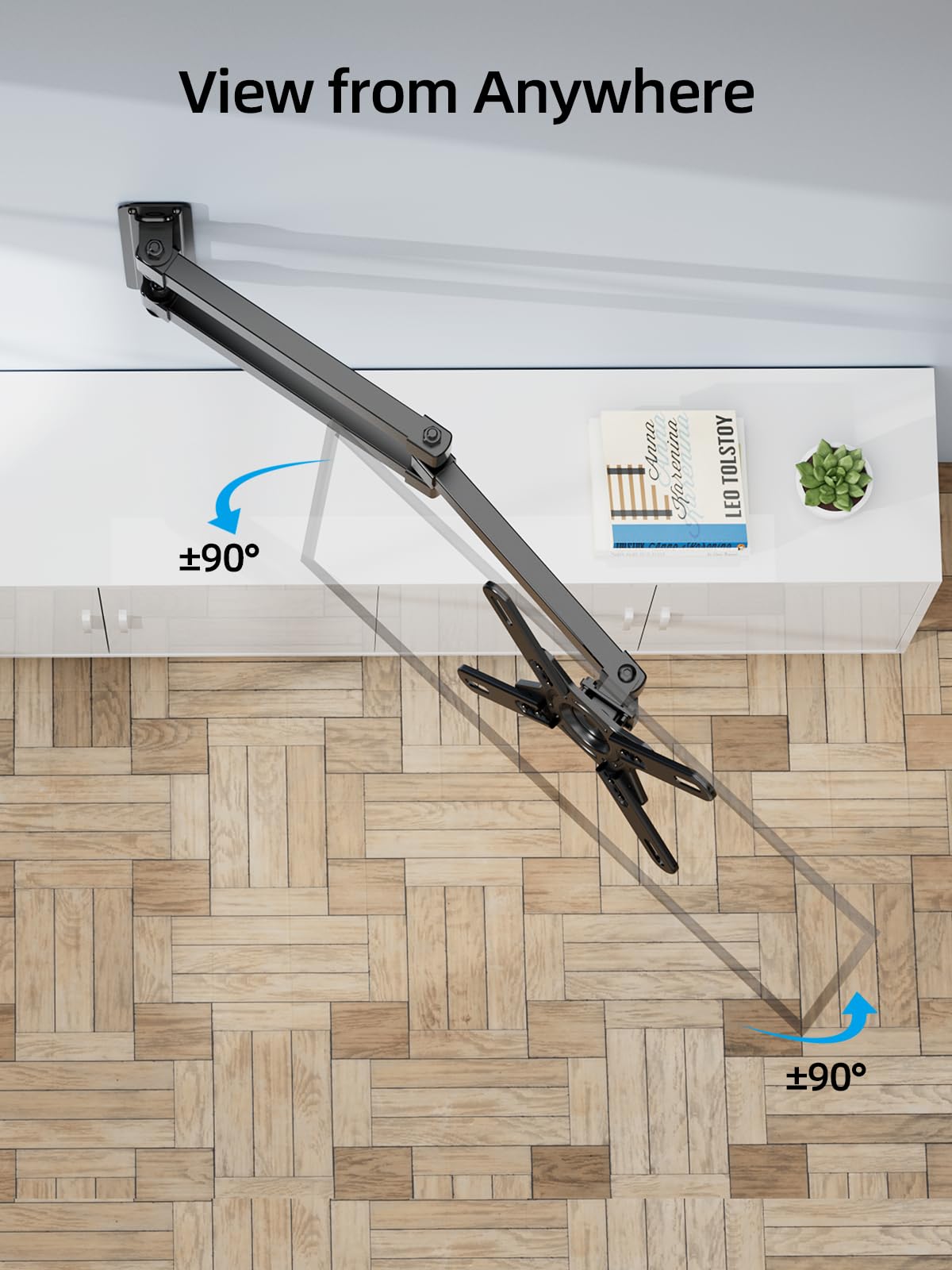 HOME VISION Full Motion TV Wall Mount, [360° Rotation] [180° Swivel] [21.9" Extend Arm] TV Mount for 17-42inch Flat Curved Screen TV, Monitor Wall Mount TV Bracket, Max VESA 200x200mm, up to 33 Lbs