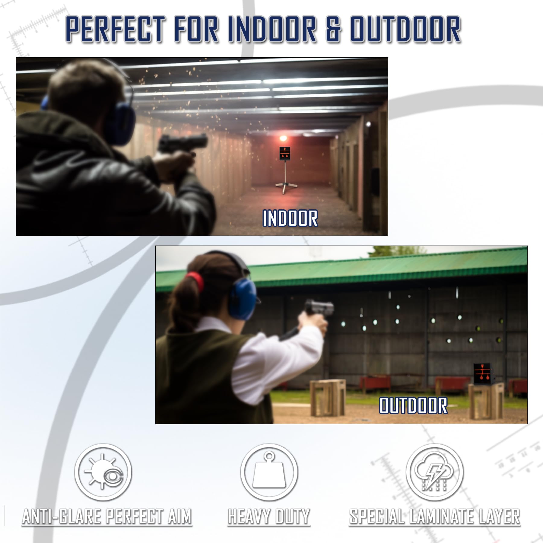 KNINE OUTDOORS Pellet Trap with 20pcs 7''x9'' Splatter Bullseye Paper Targets and Spinning Shooting Targets for .177 Caliber, Air Gun Airsoft BB Gun Rifle