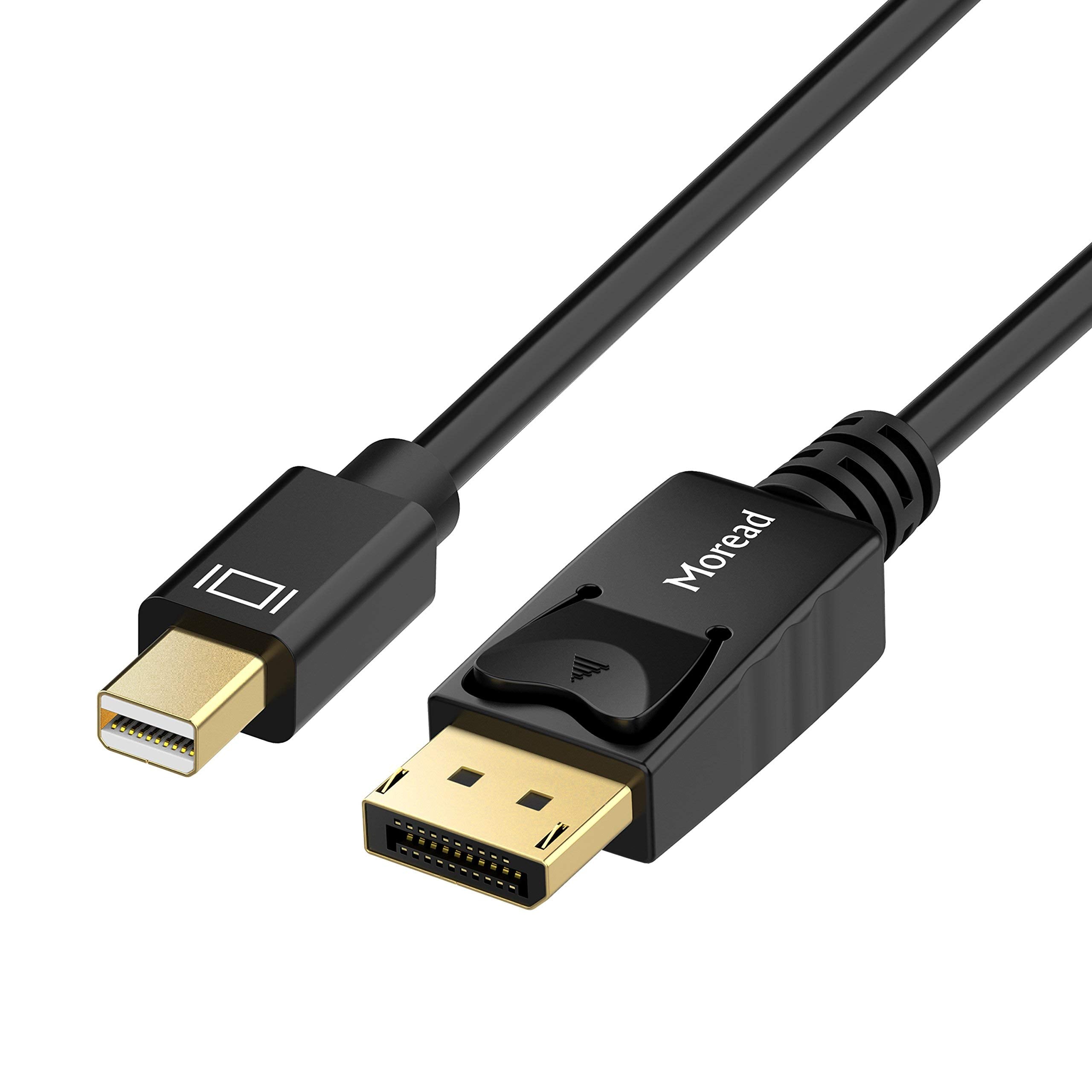 Moread Mini DisplayPort to DisplayPort Cable, 3 Feet, Gold-Plated DisplayPort to Mini DisplayPort (4K@60Hz, 2K@144Hz) Mini DP to DP Display Cable - Black