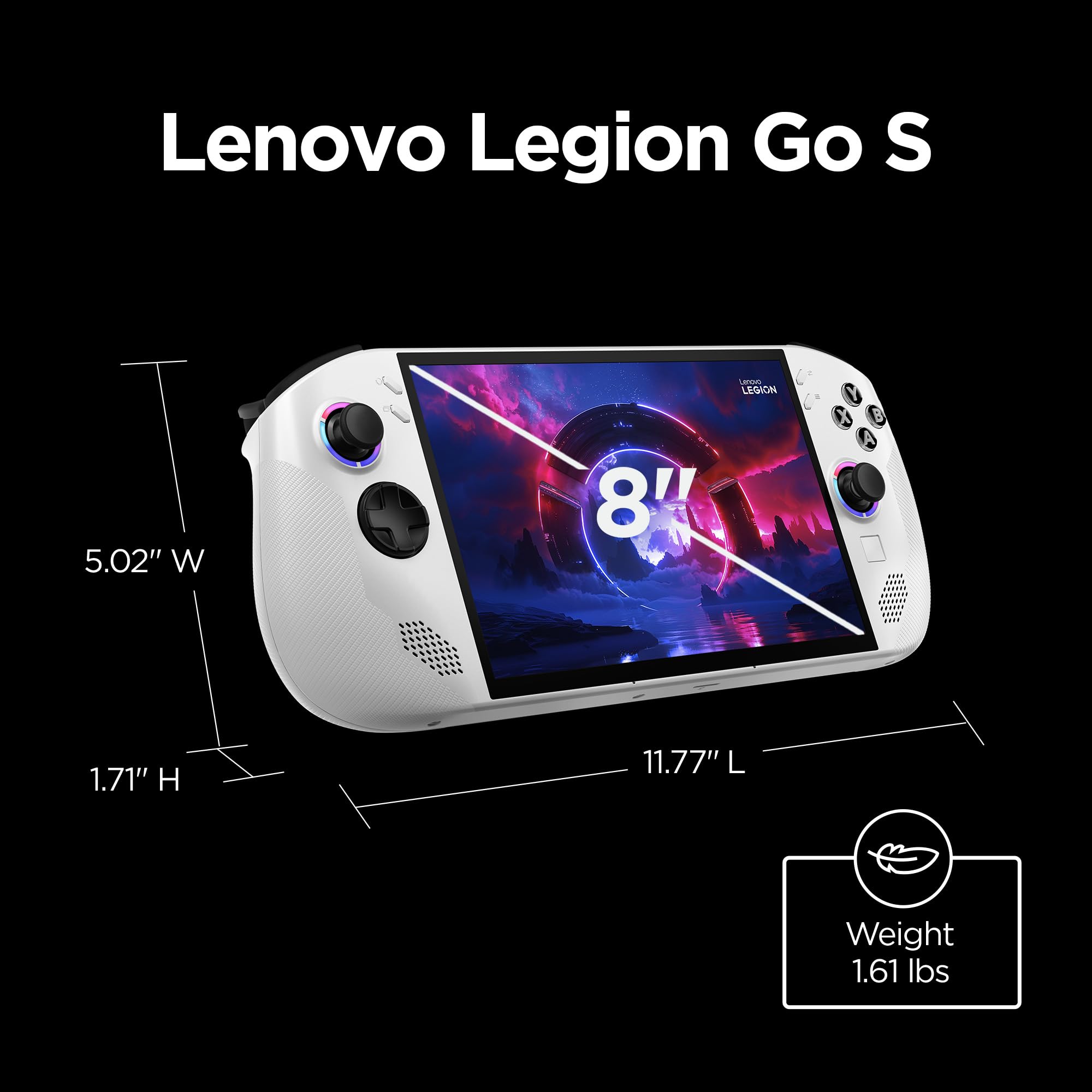 Lenovo Legion Go S - 2025 - Mobile Gaming Console - AMD Radeon graphics - 8" PureSight IPS Display - 120Hz - AMD Ryzen™ Z2 Go - 16GB Memory - 512GB Storage - Glacier White - Free PC Game Pass