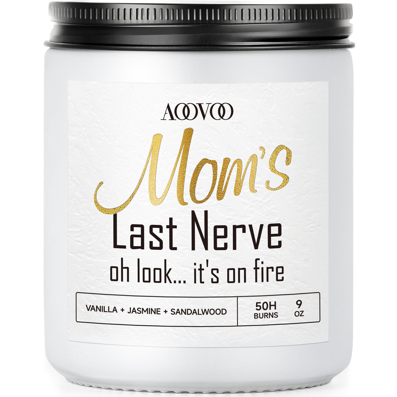 AOOVOO Moms Last Nerve Candle - Scented Candles Gifts for Mom from Daughter Son, Funny Birthday & Mothers Day Gifts & Thanksgiving & Christmas Gifts for Mom, Vanilla Jasmine Sandalwood Candles