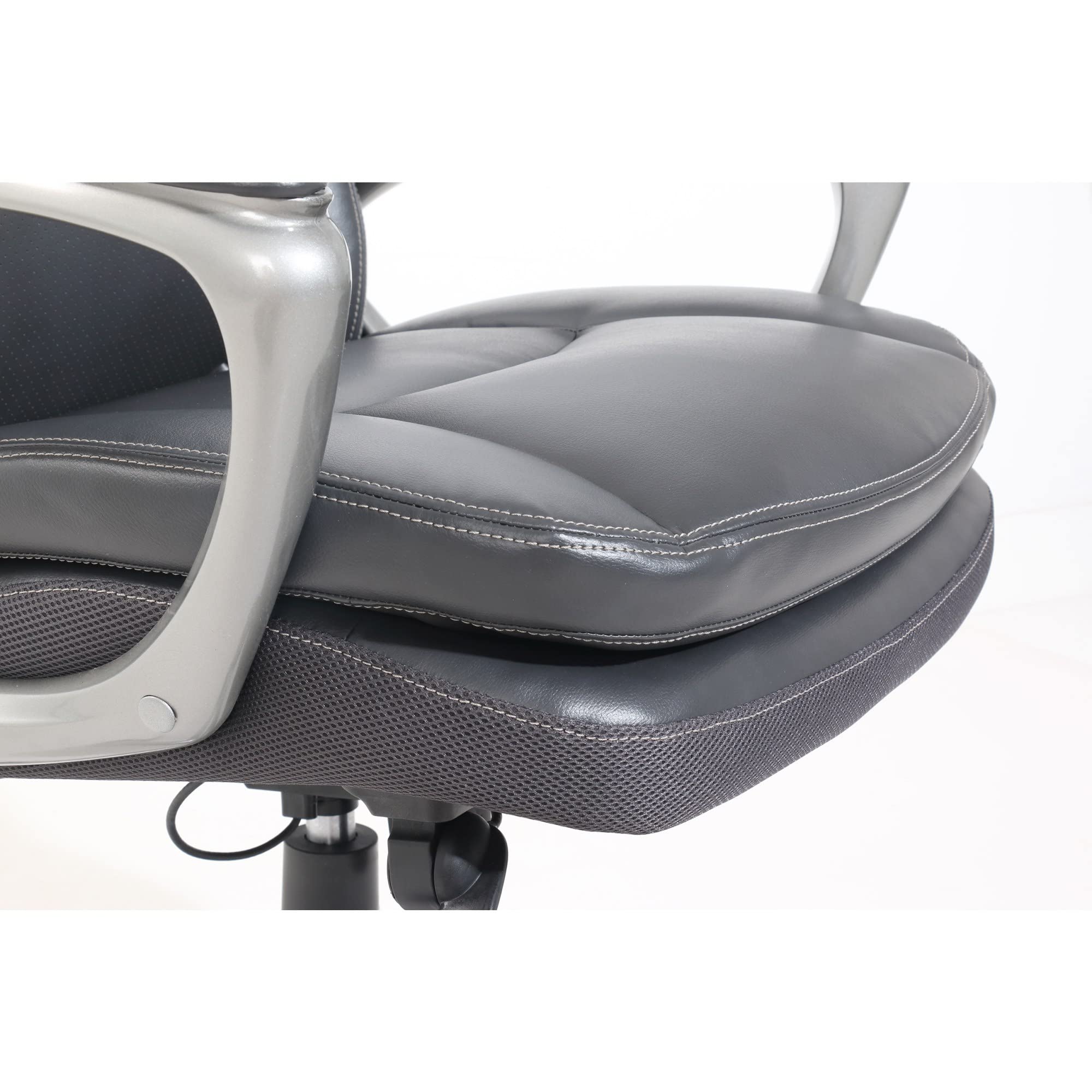 Serta® Smart Layers™ Arlington AIR™ Bonded Leather High-Back Executive Chair, Dark Gray/Silver