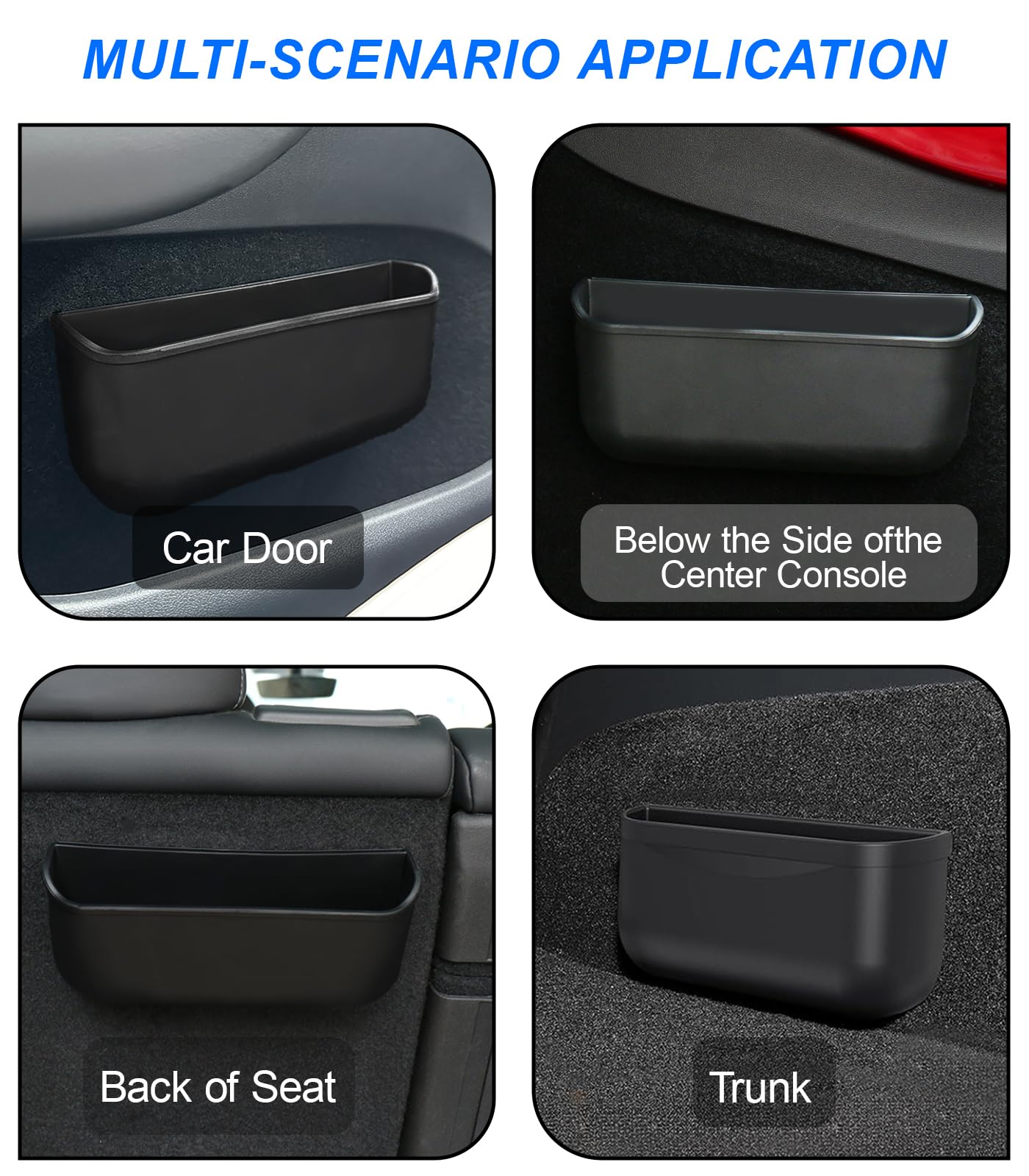 WinDu 2PCS Center Console Organizer for Tesla Model 3 Model Y, Detachable Silicone Storage Box Model 3 Model Y Accessories for Flocking Interior Sunglasses Phone Coin Trash Debris Organizer