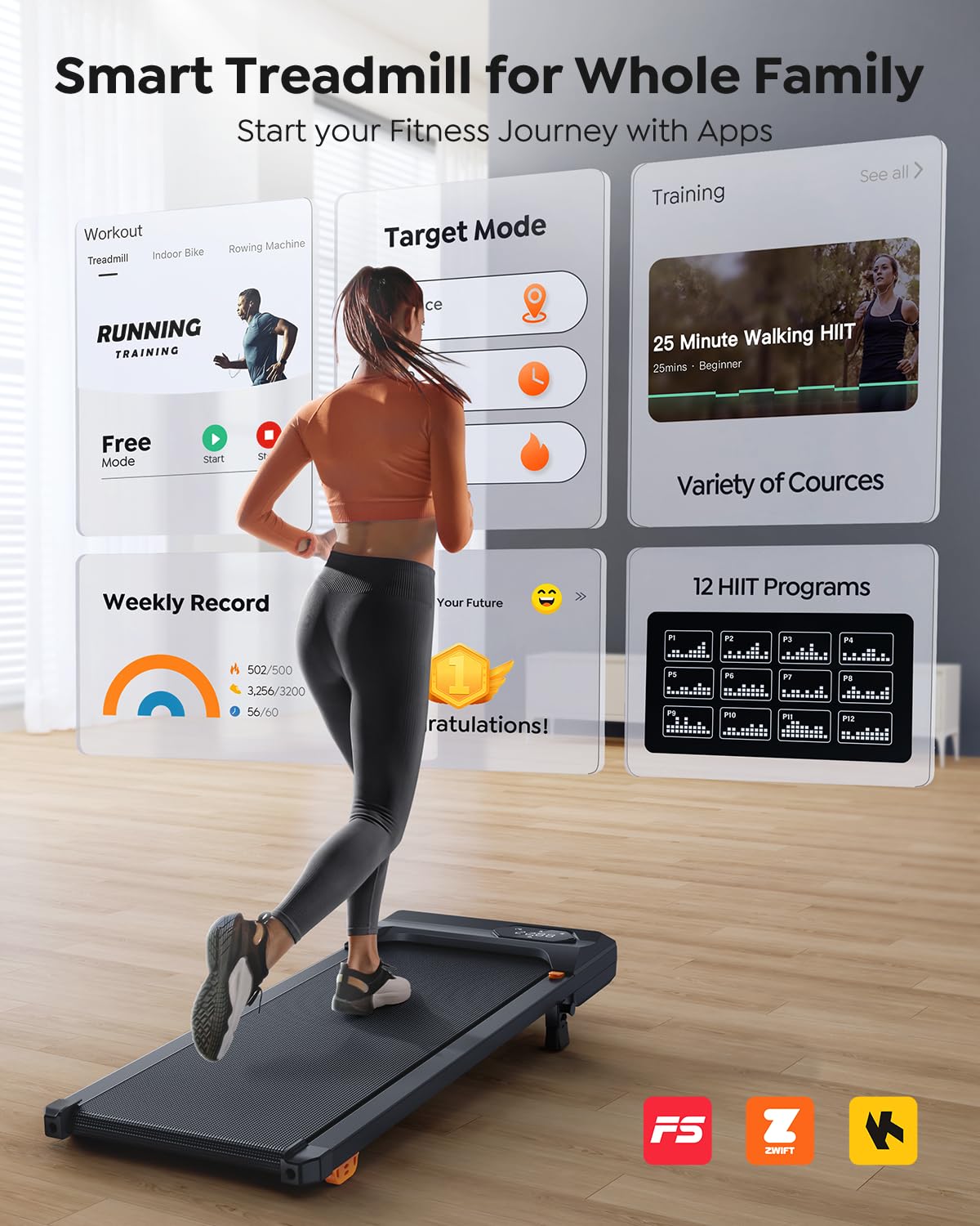 Acezoe Walking Pad Treadmill with Incline, Under Desk Treadmills for Home Office, 10% Manual Incline Portable Treadmill with Remote Control/APP and Standing Anti-Slip, 265lb Capacity, 2.5HP Low-Noise