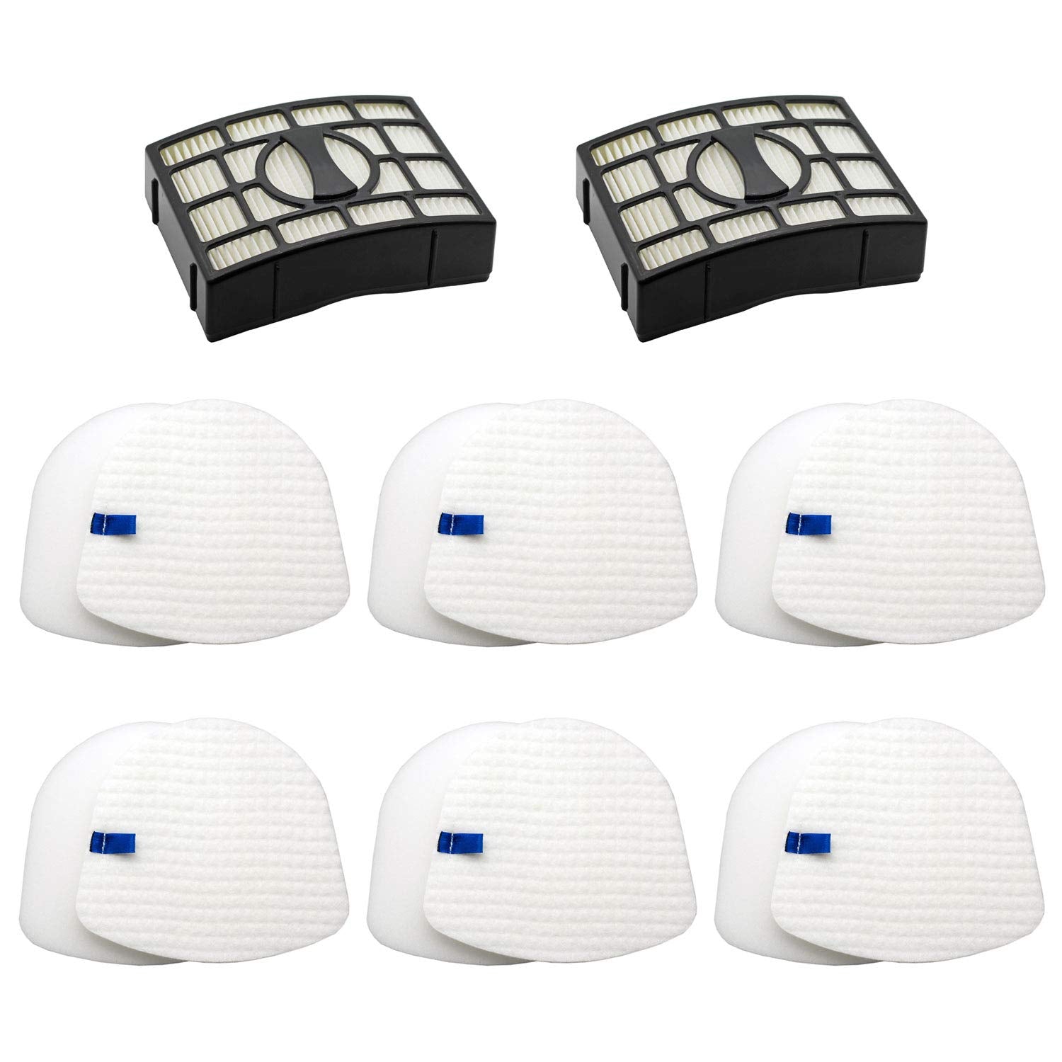 Lemige Vacuum Filters Replacement Parts for Shark Navigator Zero-M Lift-Away Upright Vacuum UV650 UV725 ZU560 ZU560C ZU561 ZU562 ZU572, 2 Post Filters + 6 Foam& Felt Filters Kit, XHEPA560 & XFFK560