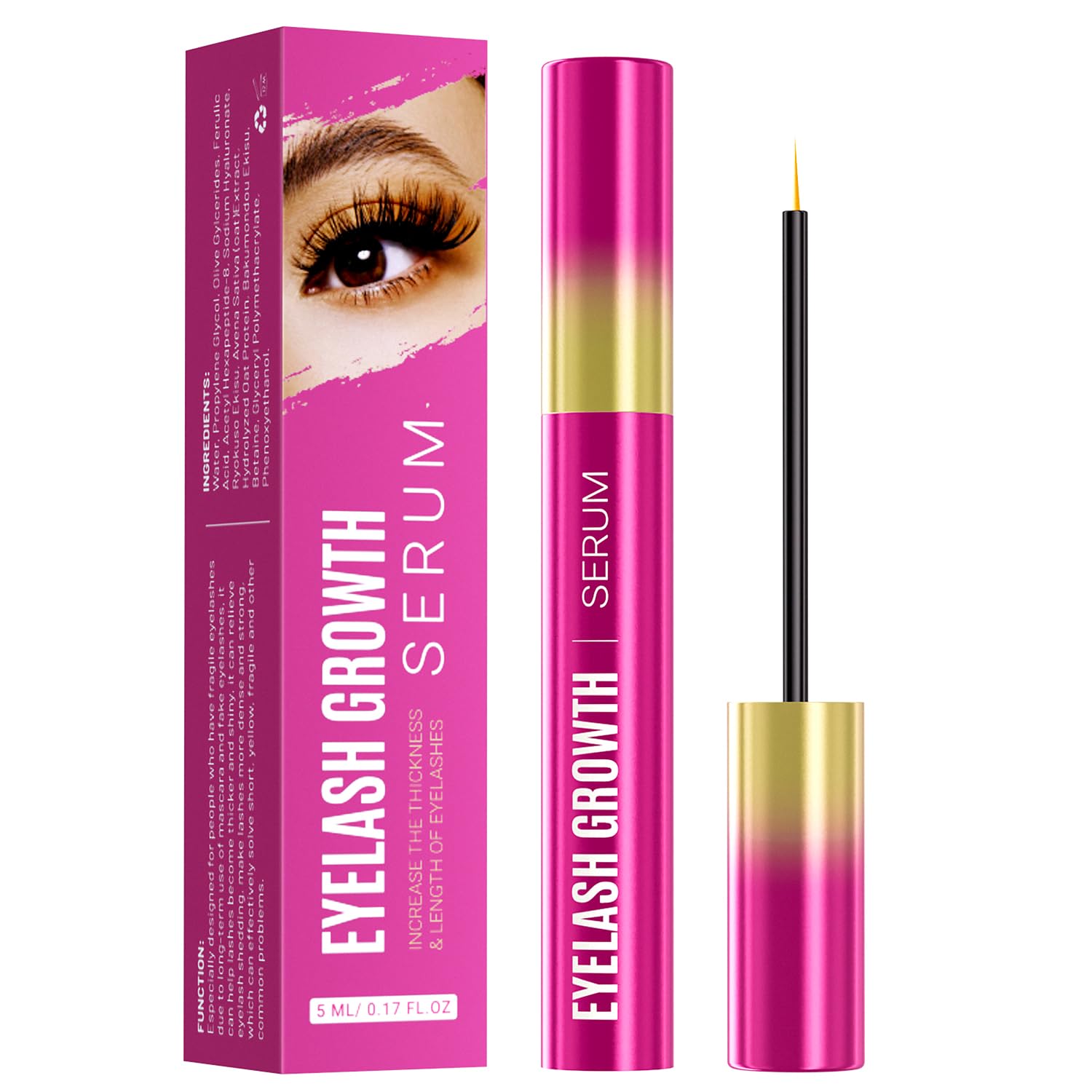 Eyelash Growth Serum with Advanced Formula Eyelash Enhancing Serum for Longer Thicker and Fuller Lashes Lash Serum for Eyelash Growth Gentle & Vegan Eyelash Conditioner 0.17 Fl Oz (5mL)