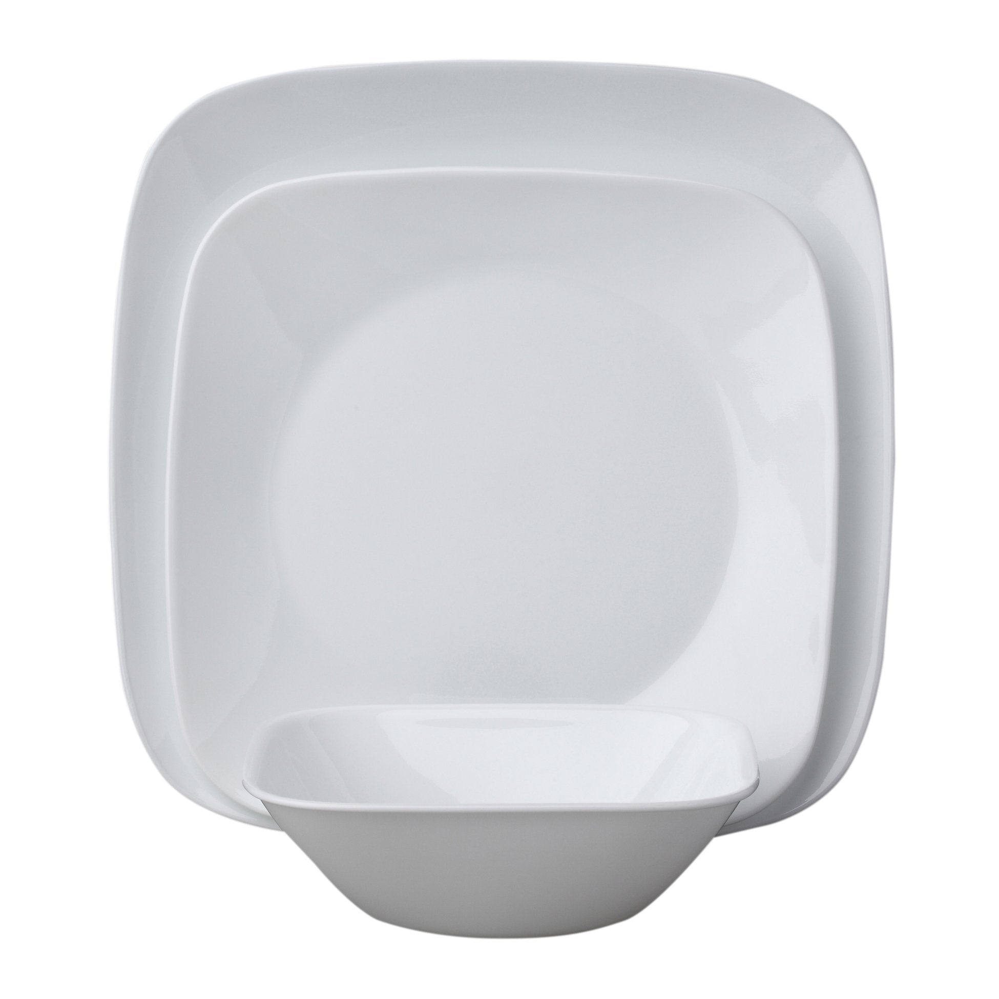 Corelle Square Pure White 18-Piece Dinnerware Set, Service for 6