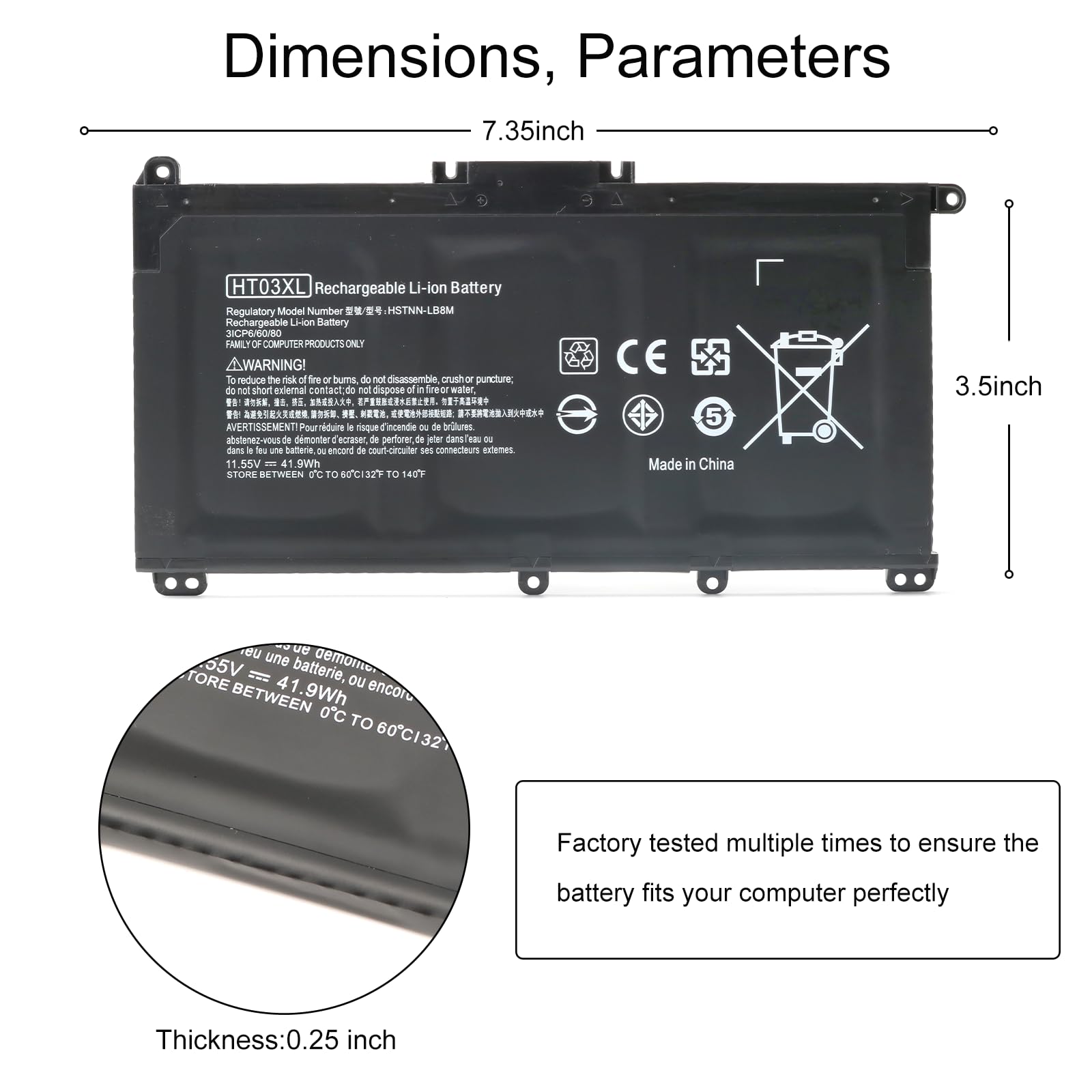 Zosam L11119-855 HT03XL Laptop Battery Replacement for HP Pavilion 14-CE 14-CF 14-DF 15-CS 15-DA 15-DB 15-DW 17-by 17-CA Series 14M-DH0003DX 14M-DH1003DX 15T-DA000 15T-CS200 15-CW1XXX 15T-CS300