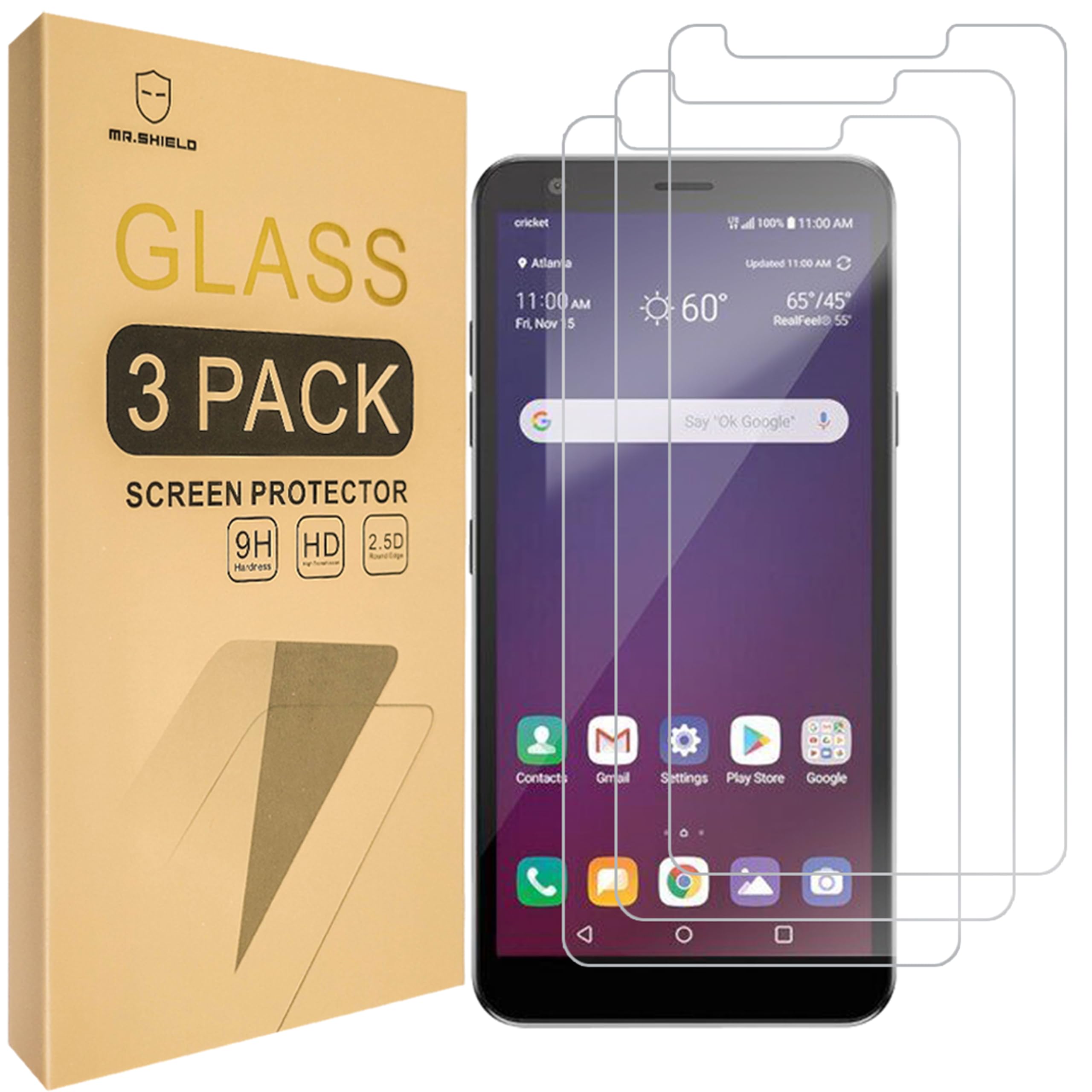 Mr.Shield [3-Pack] Designed For LG Aristo 4 Plus [Tempered Glass] Screen Protector with Lifetime Replacement