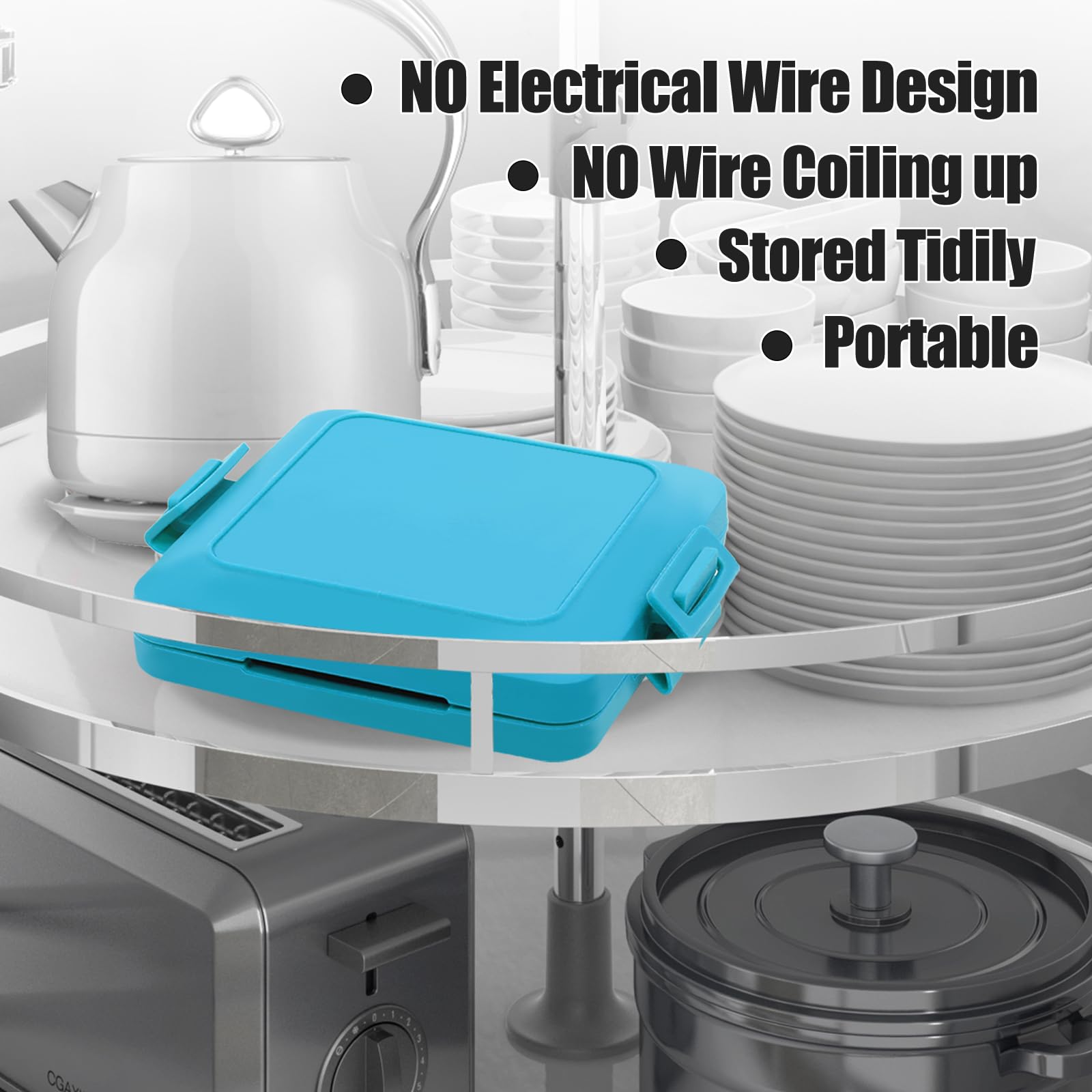 MKYSAIL Toaster,Microwave Toaster, Sandwich Maker, Panini Maker, Dishwasher Safe,NO Electricity,Wireless,Time Saving,Fast,Toastie Safe in Microwave Oven(Blue, Microwave Sandwich Maker)