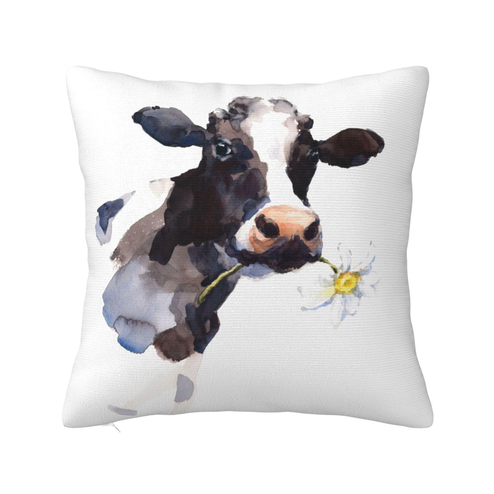 Funny Cow Print Throw Pillow Cover Case 18 X 18 for Couch Sofa Bed Home Decor