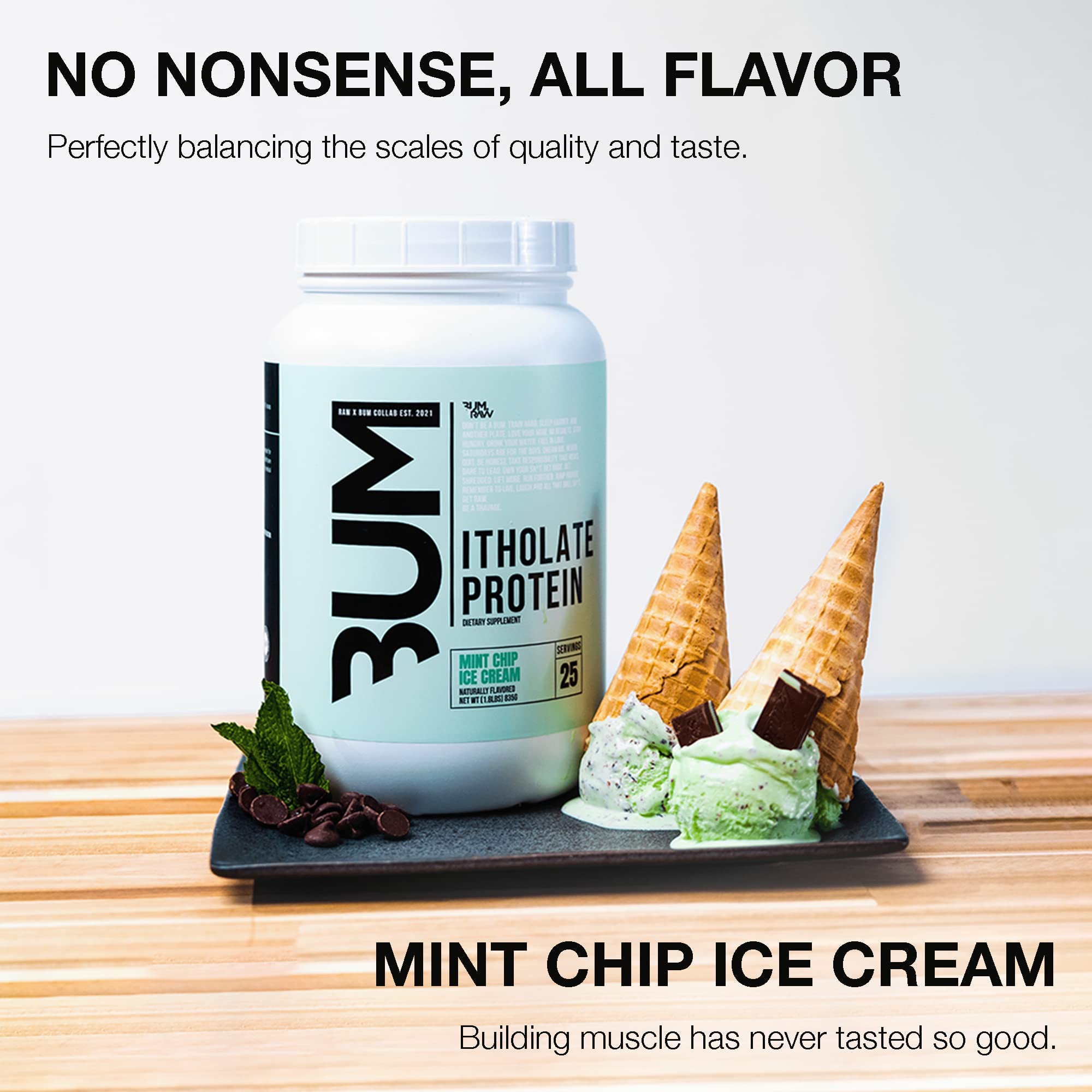 RAW Whey Isolate Protein Powder, Mint Chip Ice Cream (CBUM Itholate Protein) - 100% Grass-Fed Sports Nutrition Powder for Muscle Growth & Recovery - Low-Fat, Low Carb, Naturally Flavored - 25 Servings