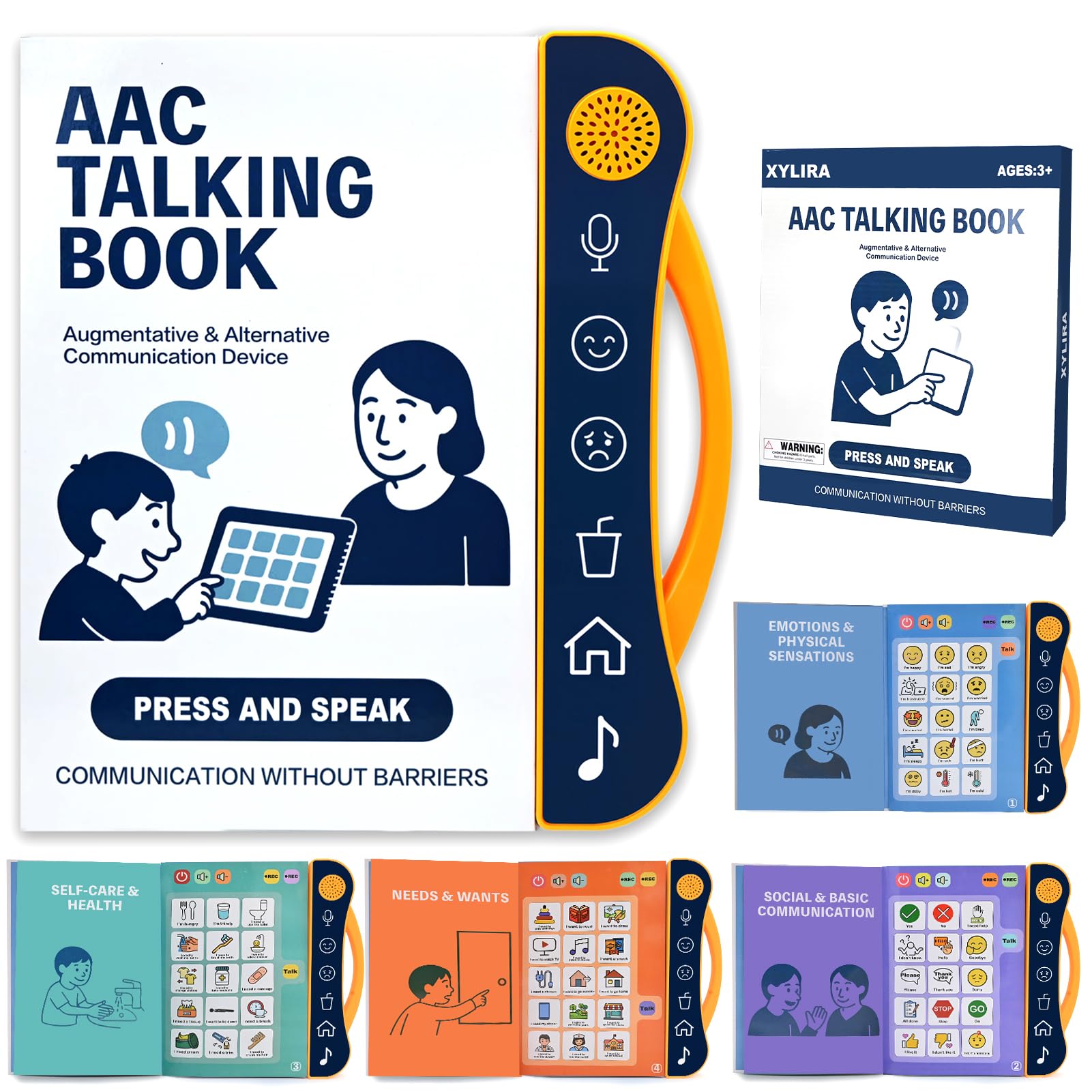 AAC Device for Autism, Communication Board for Nonverbal Kids & Adults, Speech Therapy Materials with 8 Programmable Buttons & Adjustable Volume, Gifts for People with Autism Classroom Must Haves
