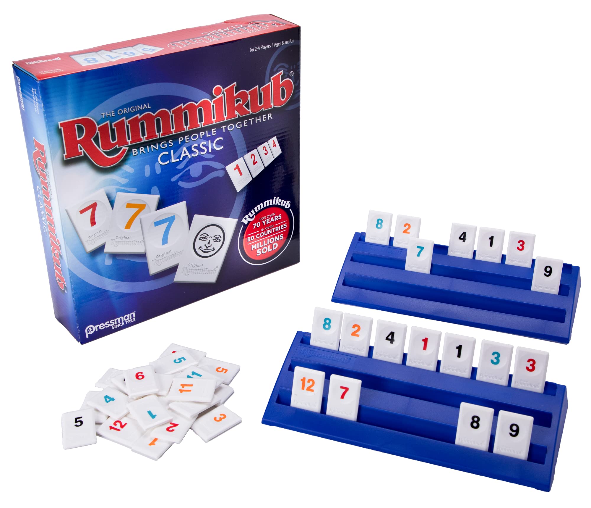 Pressman Rummikub - The Original Rummy Tile Game | Exciting Family Game of Strategy and Luck | Promotes STEM Skills | For Kids, Teens, Adults | 2-4 Players, Ages 8+