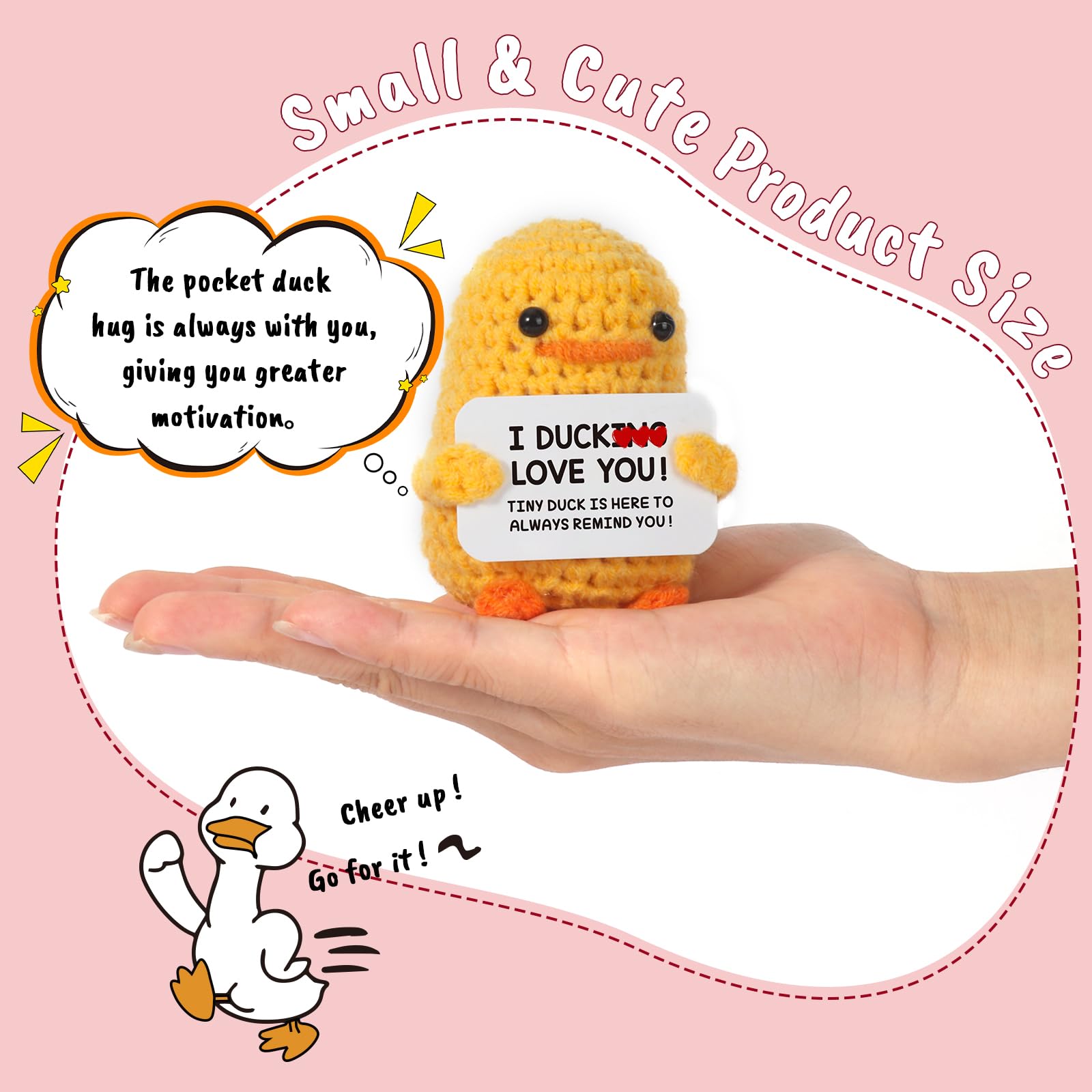 MBL Boyfriend Girlfriend Wife Husband Gifts, I Duck Love You - Handmade Crochet Funny Cute Duck for Couple Fiance Wife Husband Him Her Birthday Christmas Stocking Stuffers Valentine's Day Gifts