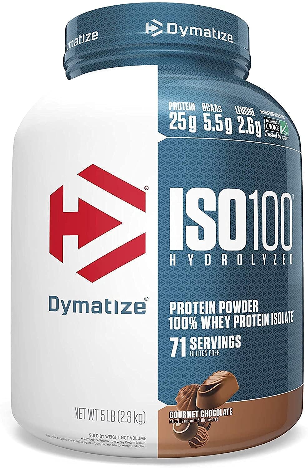 Dymatize Nutrition ISO 100, Whey Protein Powder, Gourmet Chocolate, 5 Pound