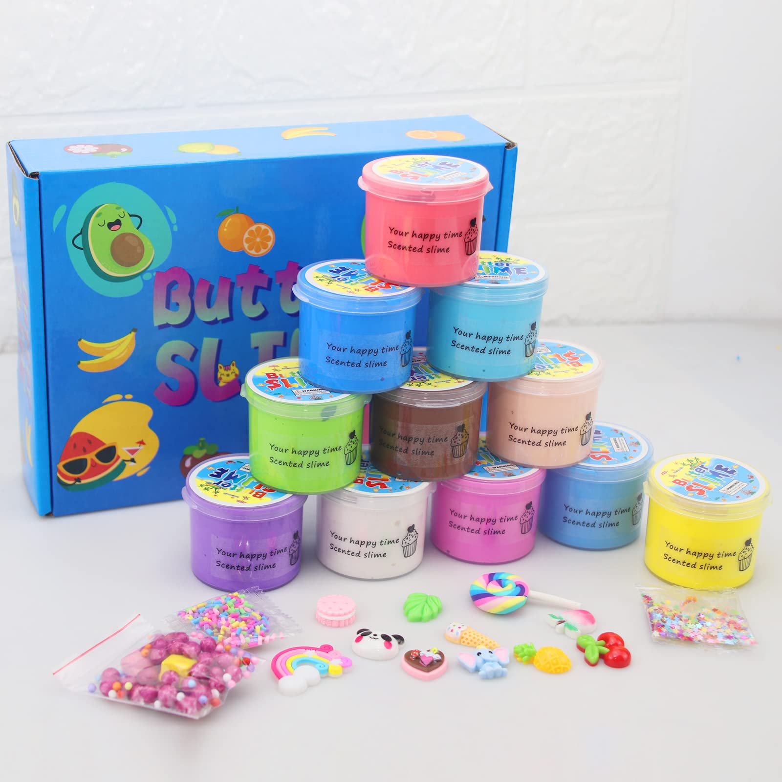 Howlaiwoo 11 Pack Butter Slime Kit,Super Soft & Non-Sticky, Birthday Gifts for Girls and Boys,Super Soft Sludge Toy