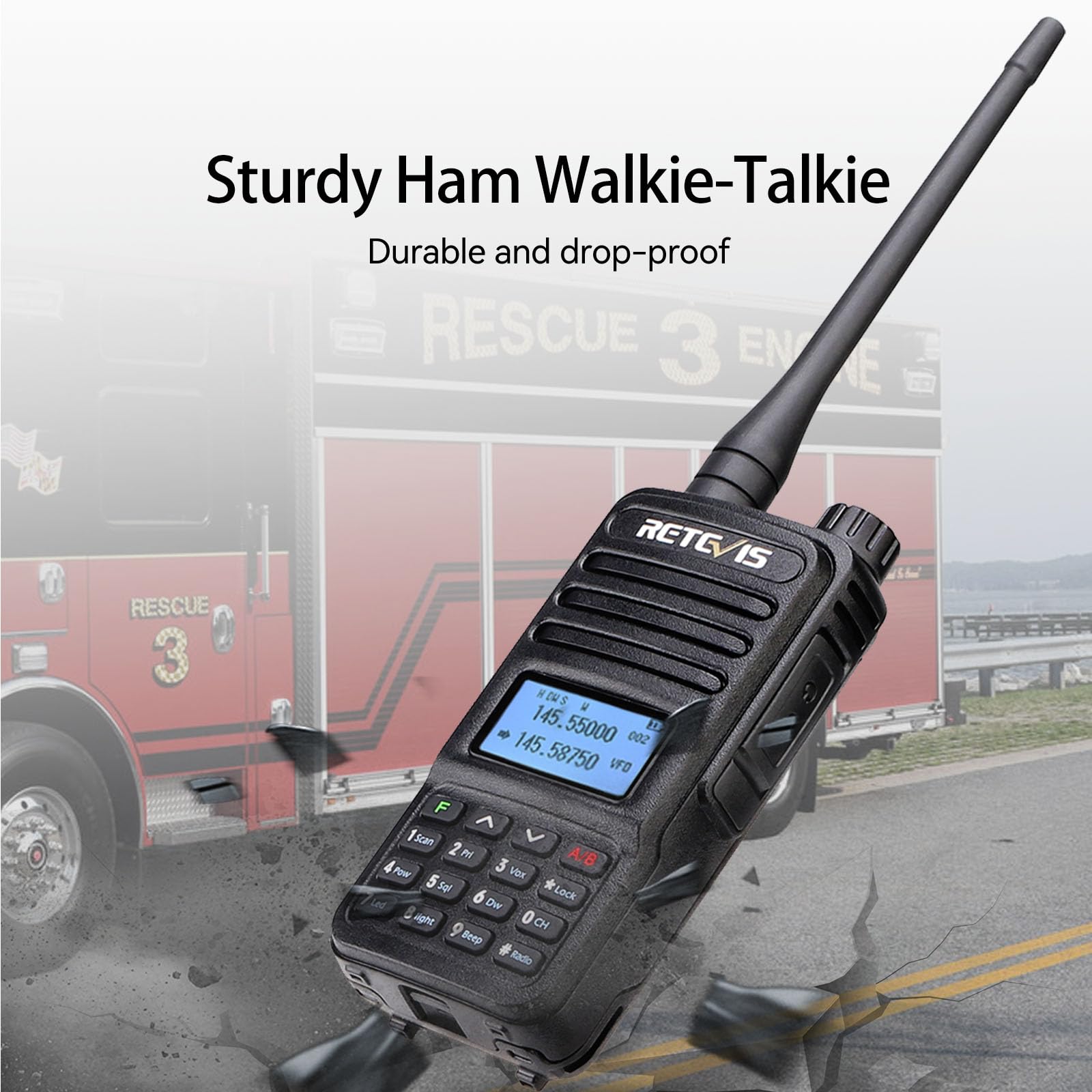 Retevis RT85 Ham Radios Long Range,Rechargeable Walkie Talkies,High Power,Built in VFO,DTMF,VOX,Emergency Alarm,Flashlight,Dual Band Radio for Family Survival Gear Camping Hunting (2 Pack)