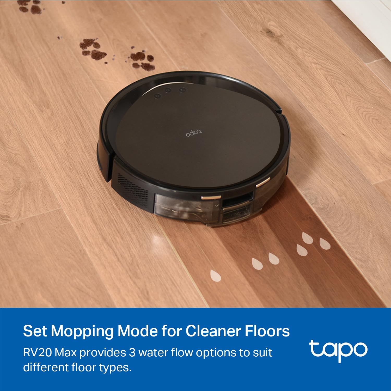 Tapo Ultra-Slim LiDAR Smart Navigation Robot Vacuum and Mop, 5300Pa Max, 97%+ Dust Pickup, Customizable Cleaning, Self-Charging, Works w/Alexa & Google Home, RV20 Max