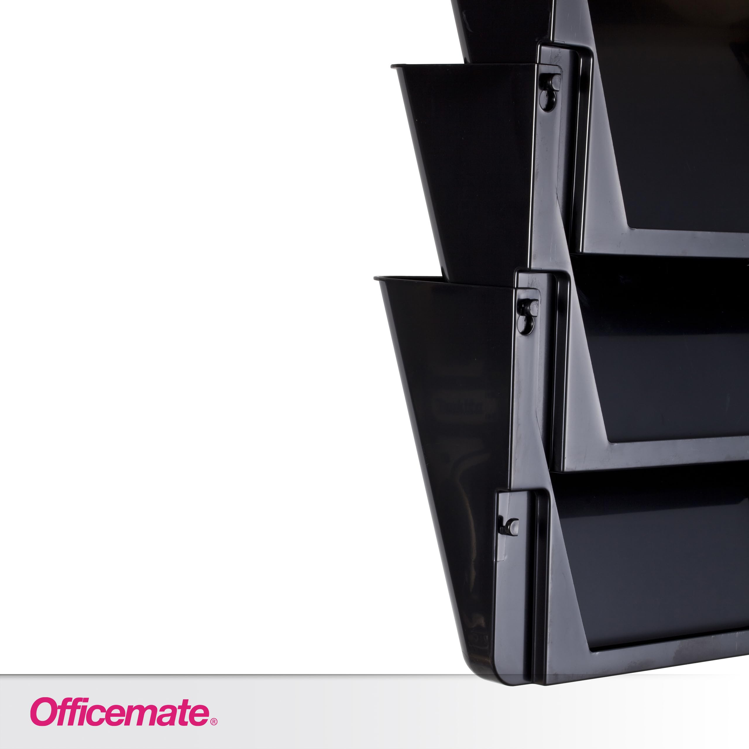 Officemate Letter Size Wall File, Recycled, Black (26092), 14.5" x 13" x 4.1", Set of 3