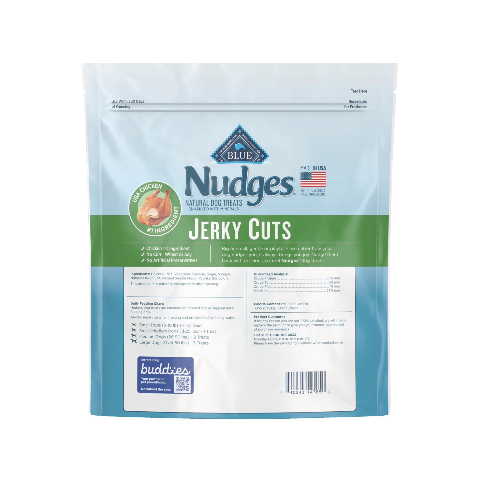 Blue Buffalo Nudges Jerky Cuts Natural Dog Treats, Chicken, 36oz