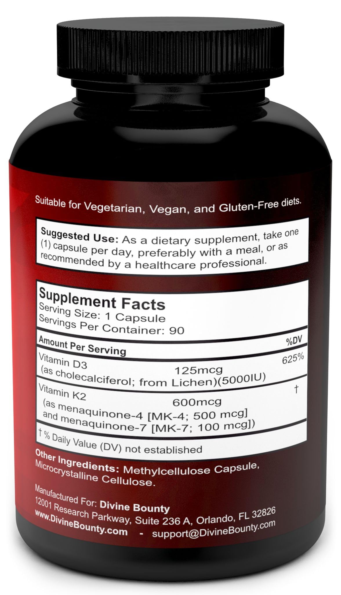 Vitamin K2 (MK7 & MK4) with D3 Supplement - Vitamin K & D as MK-7 100mcg, MK-4 500mcg, and 5000 IU Vitamin D3 3-in-1 Formula - Bone and Heart Support - 90 Non-GMO Vegetarian Capsules