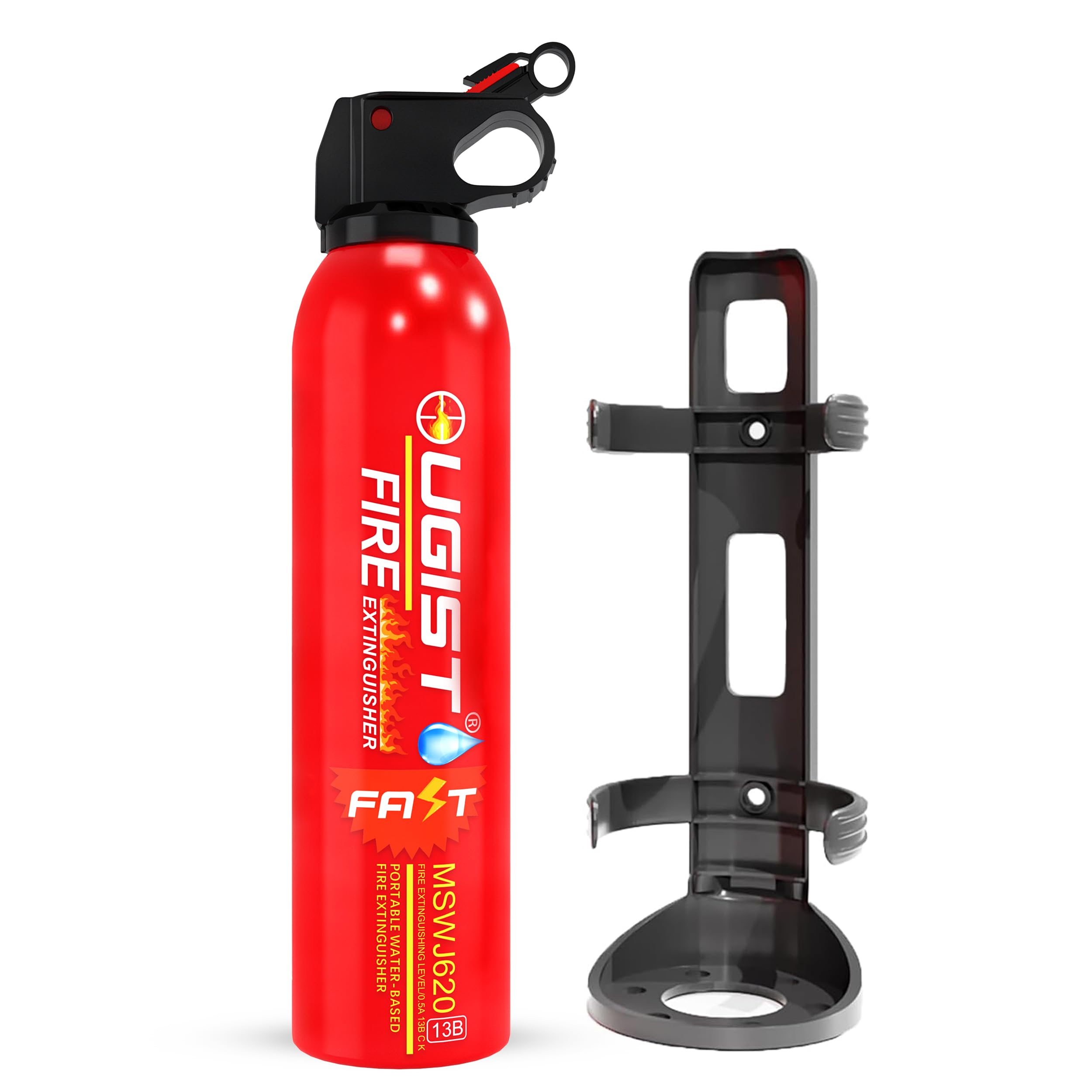 Fire Extinguisher with Mount - 4 in-1 Fire Extinguishers for The House, Portable Car Fire Extinguisher, Water-Based Fire Extinguishers(620ml)