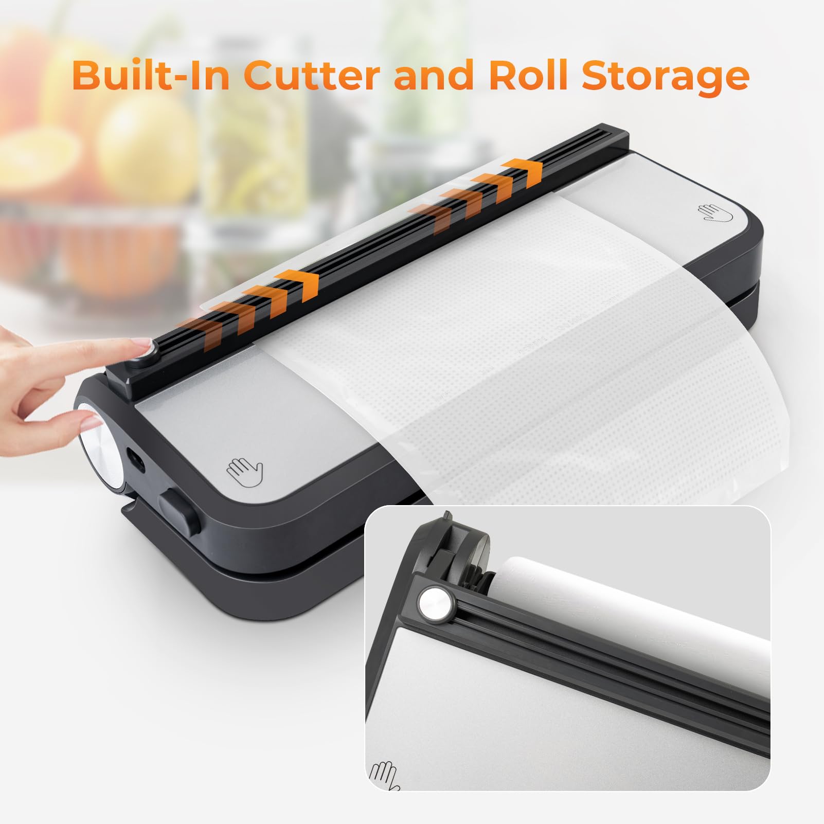 Etunsia Vacuum Sealer, Food Vacuum Sealer Machine for Dry/Moist Food Storage and Sous Vide, Vacuum Sealer Machine With Strong Vacuum and Complete Seal, With Bag Cutter and Vacuum Sealer Bags