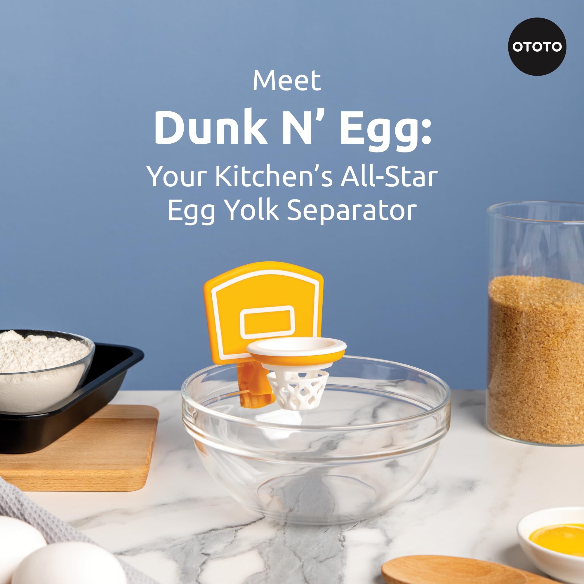 NEW!! Dunk N' Egg Yolk Separator by OTOTO, Egg Separator Funny, Unique Kitchen Gadgets, Cool Kitchen Gadgets, Basketball Gifts, Funny Gifts, Kitchen Accessories, Unique Cooking Gifts, Basketball Stuff