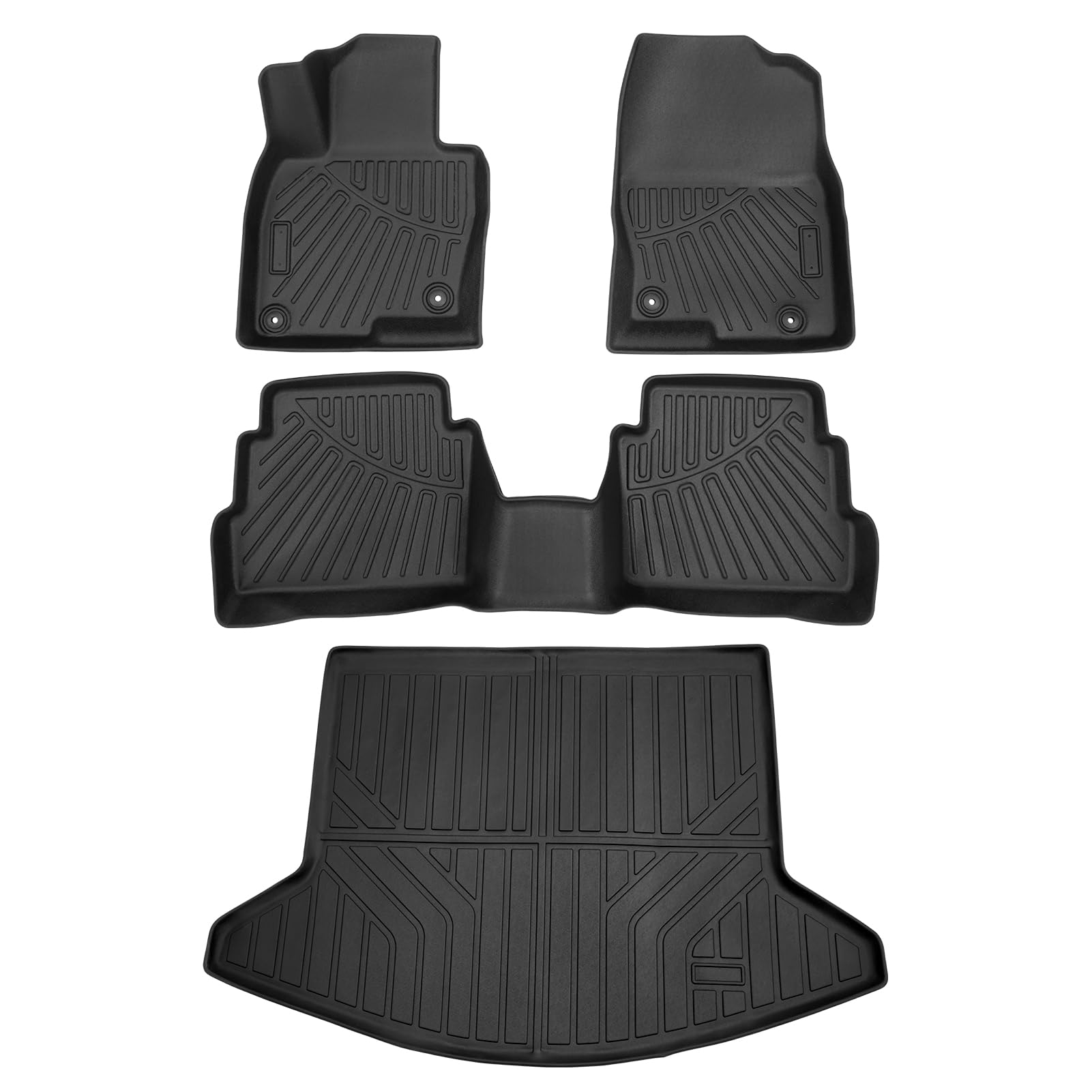 Powerty Floor Mats & Cargo Liner for 2017-2022 2023 2024 Mazda CX-5 CX5 Accessories Car Mats, Includes 2 Row and Cargo Liner Set, All Weather TPE 3D Floor Liners Rear Cargo Mat