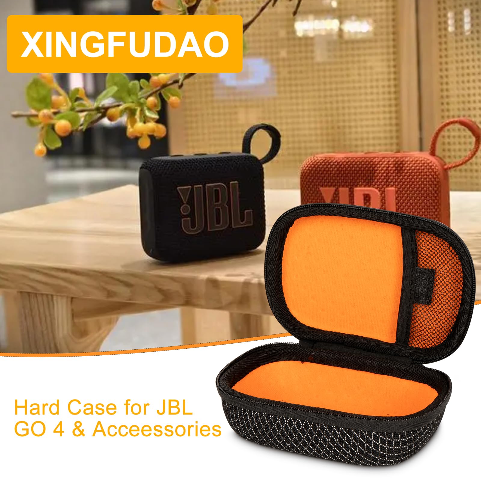 XINGFUDAO Hard Carrying Case Design for JBL Go 4/Go 3/Go 3 Eco Portable Speaker - Travel Protective Storage Bag