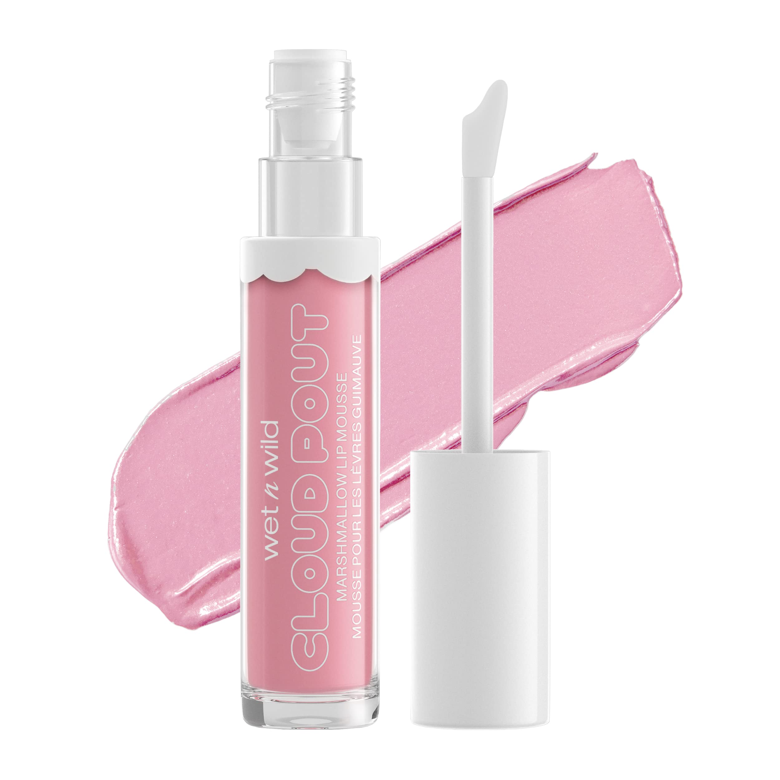 wet n wild Liquid Lipstick Cloud Pout Marshmallow, Light Pink Cloud Chaser | Matte Lip Cream Mousse | Argan Oil | Vitamin E (Pack of 1)